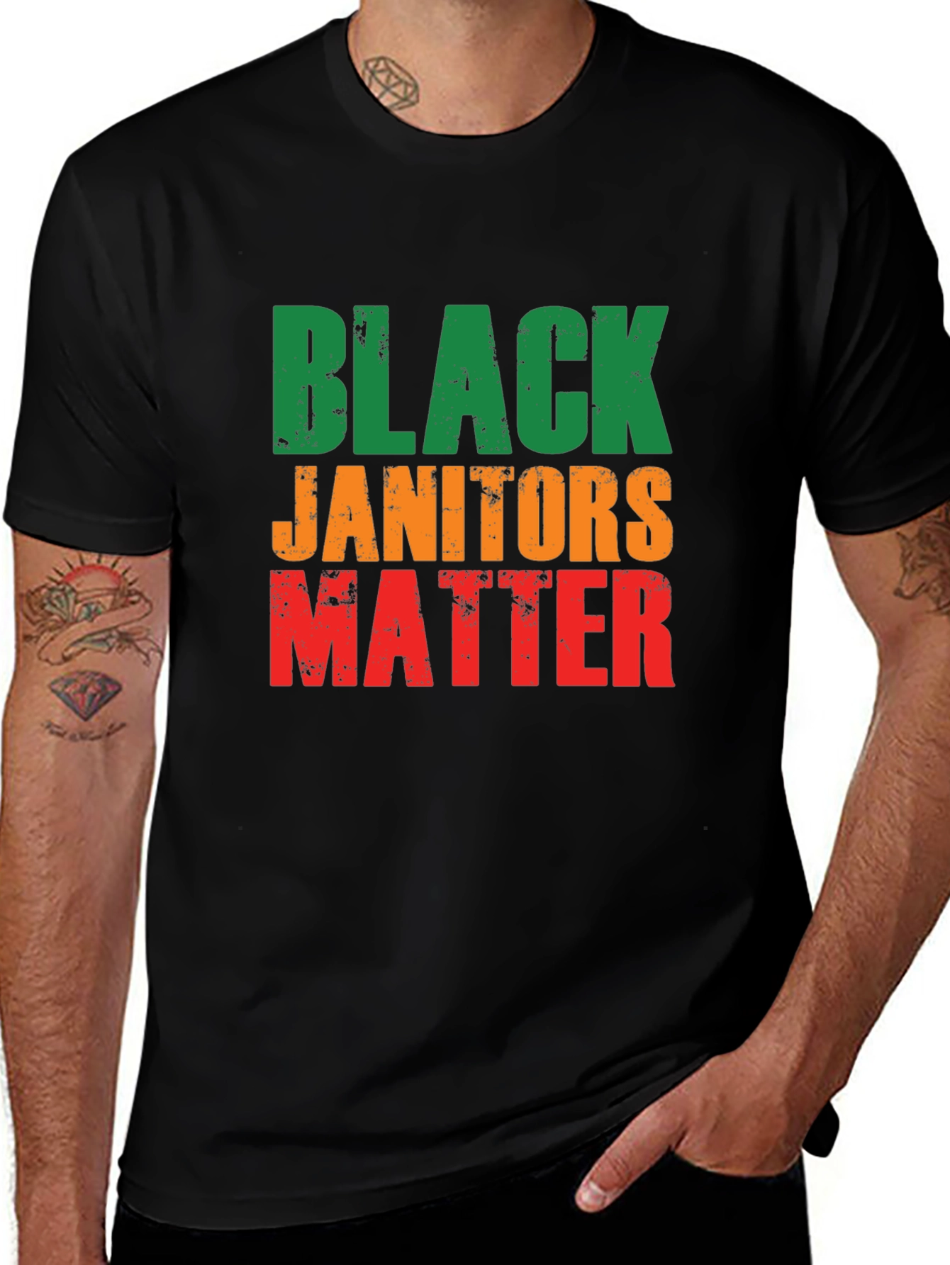 Variant 13 of Black Janitors Matter Graphic T-Shirt