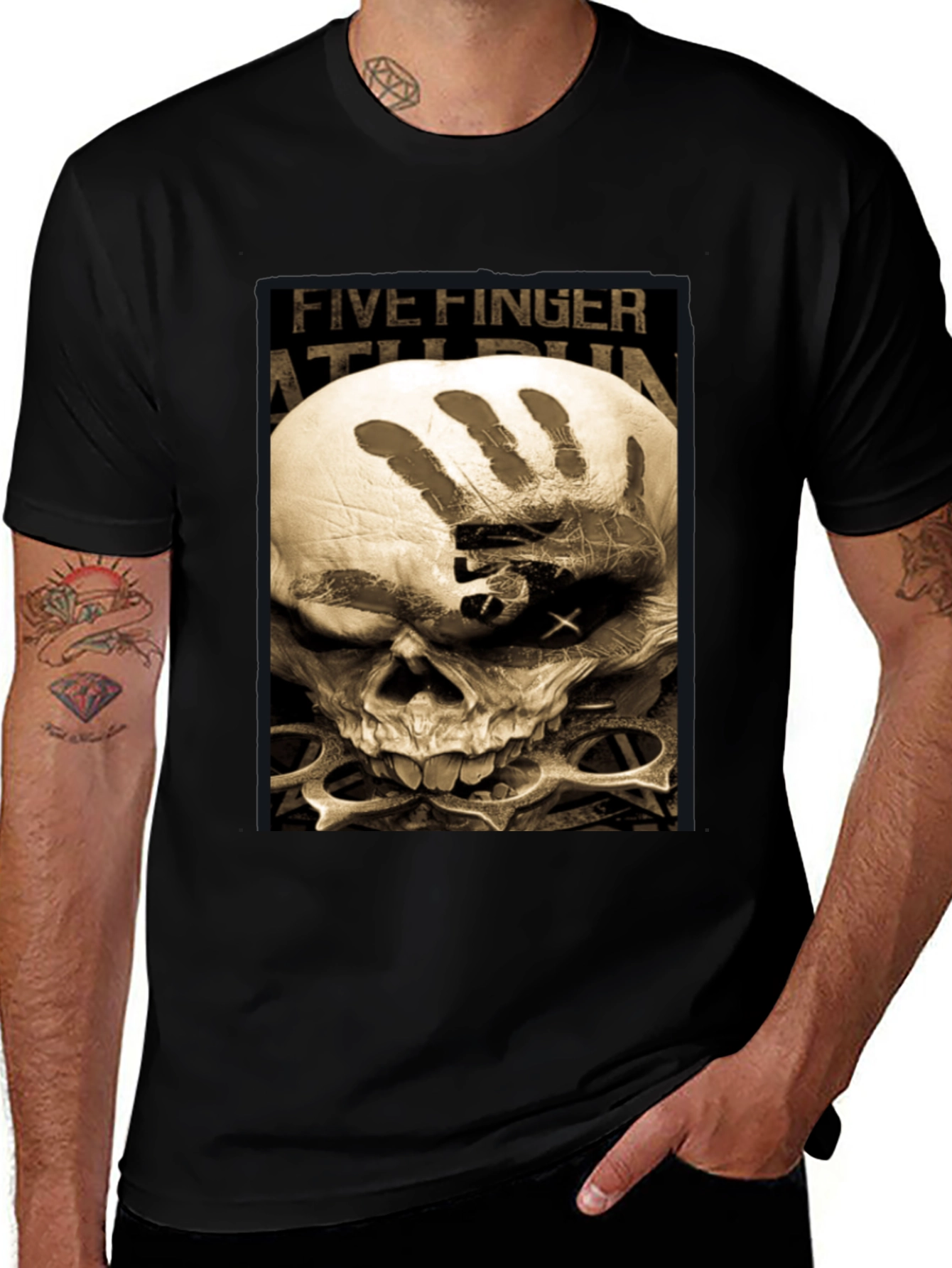 Variant 13 of Five Finger Death Punch Skull Graphic T-Shirt