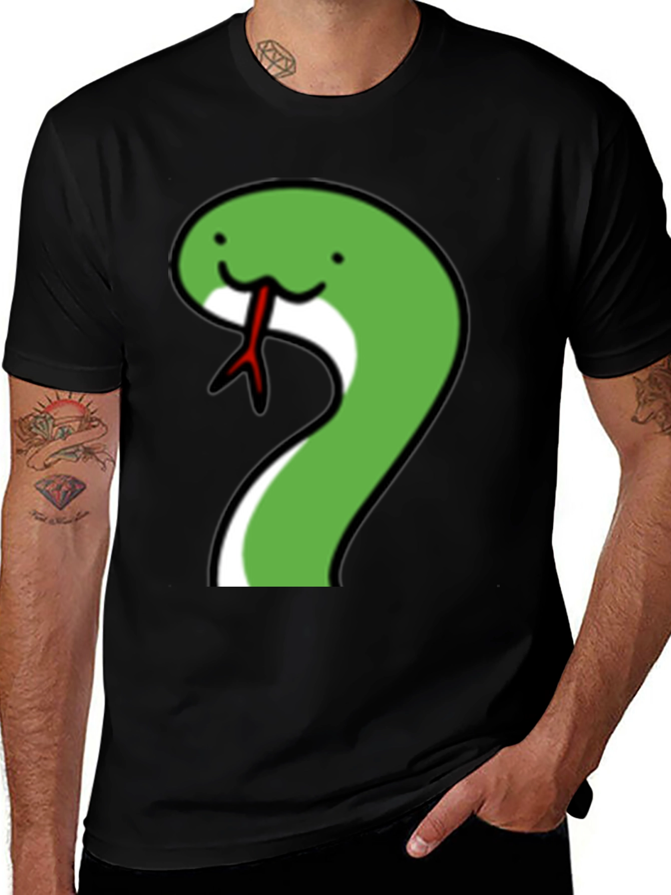 Variant 25 of Funny Snake Cartoon Graphic Tee