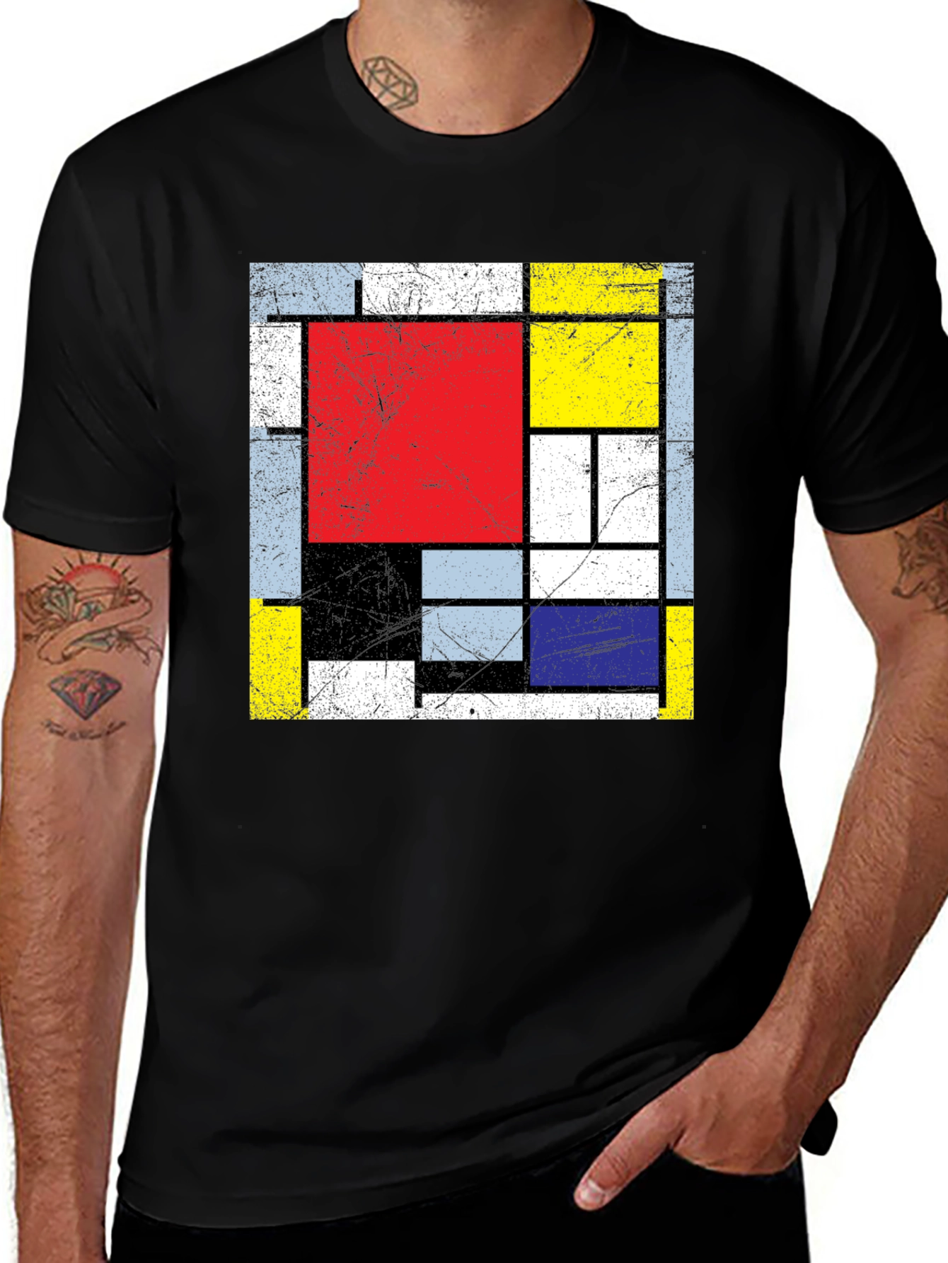 Variant 29 of Abstract Art Graphic Tee - Modern Mondrian Style