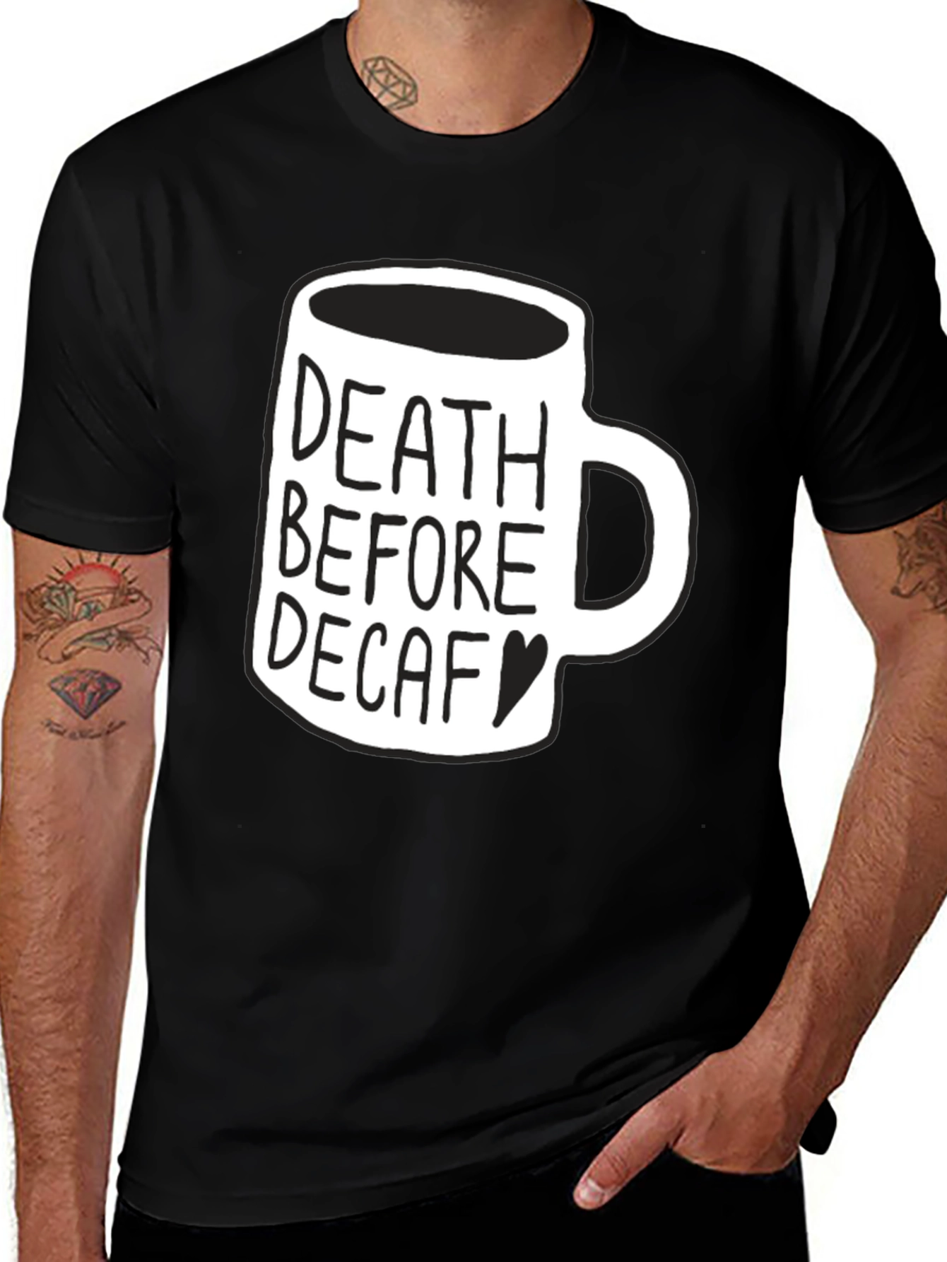 Variant 17 of Death Before Decaf Graphic Tee