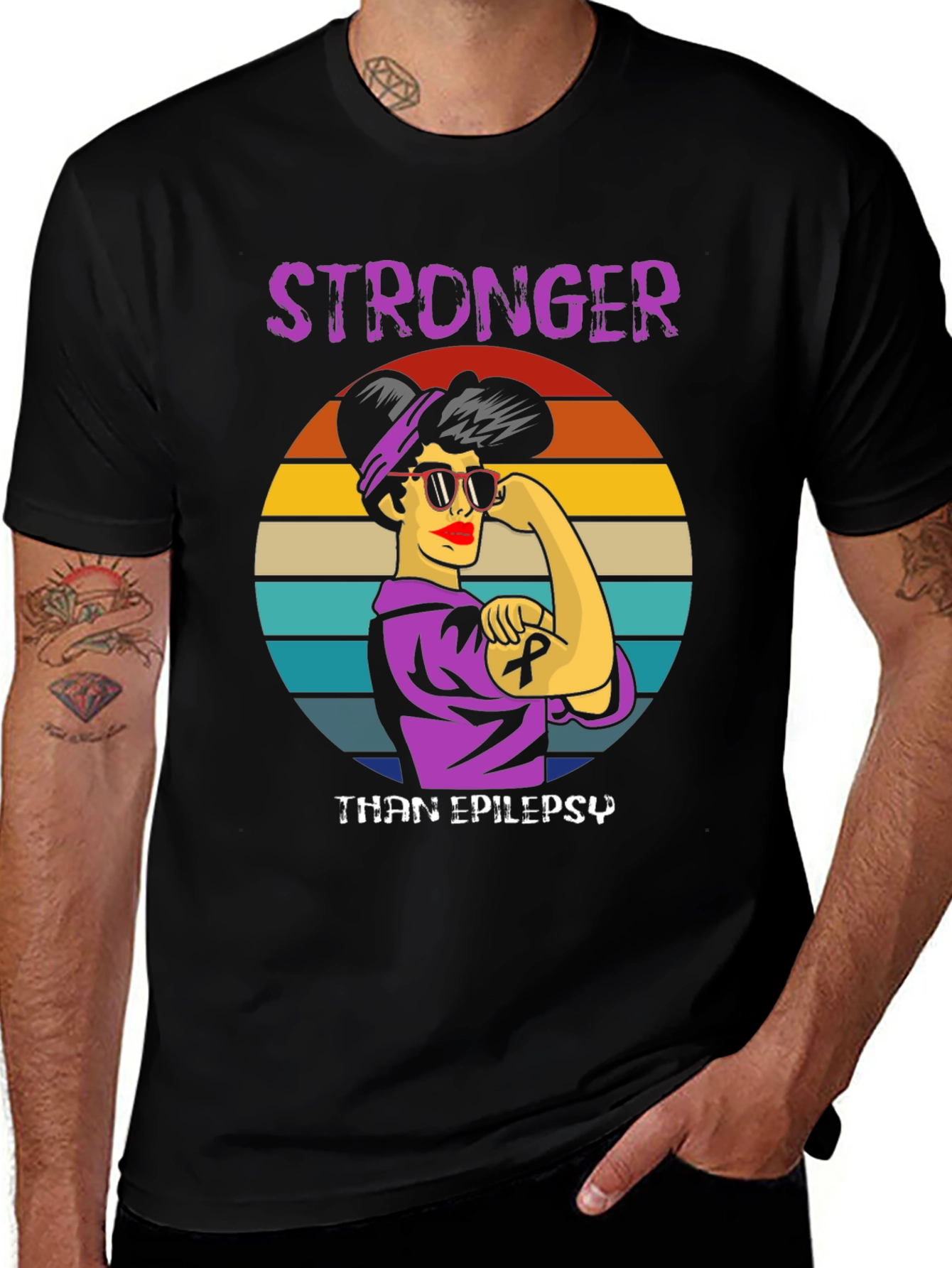 Variant 17 of Stronger Than Epilepsy T-Shirt - Awareness Tee