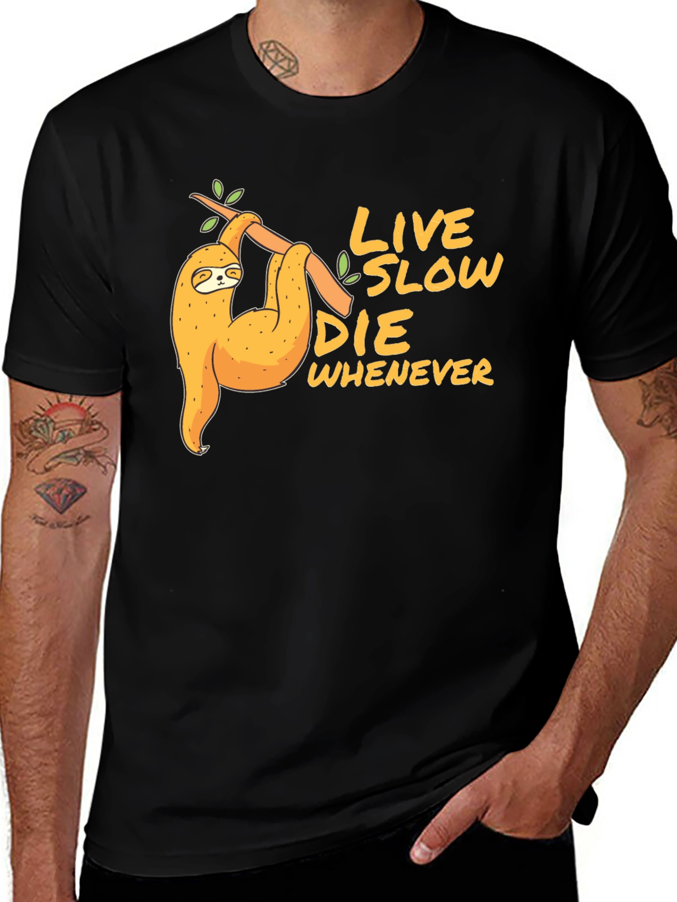 Variant 21 of Live Slow Sloth Tee - Relaxed Fit