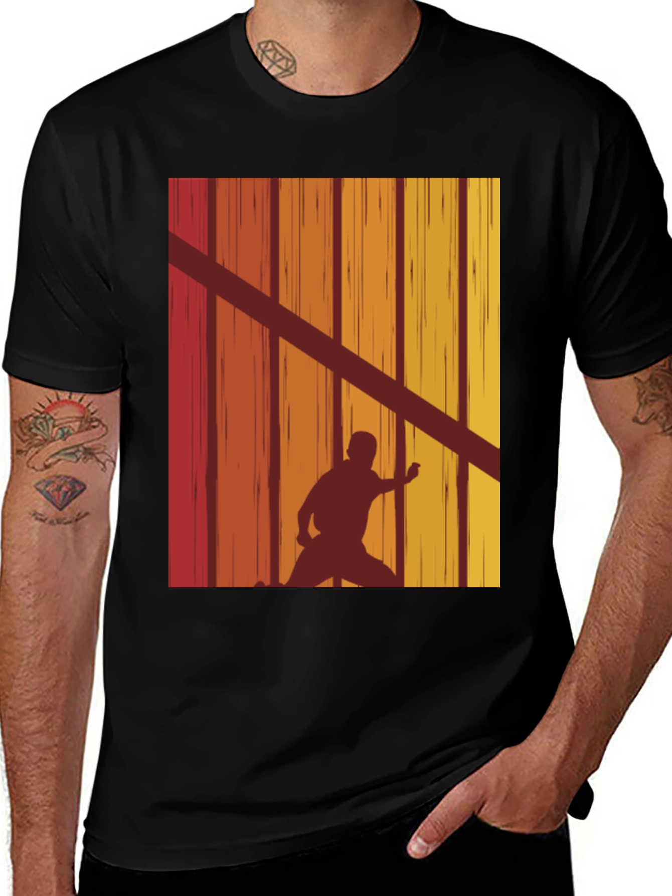 Variant 23 of Retro Karate Silhouette Graphic Tee