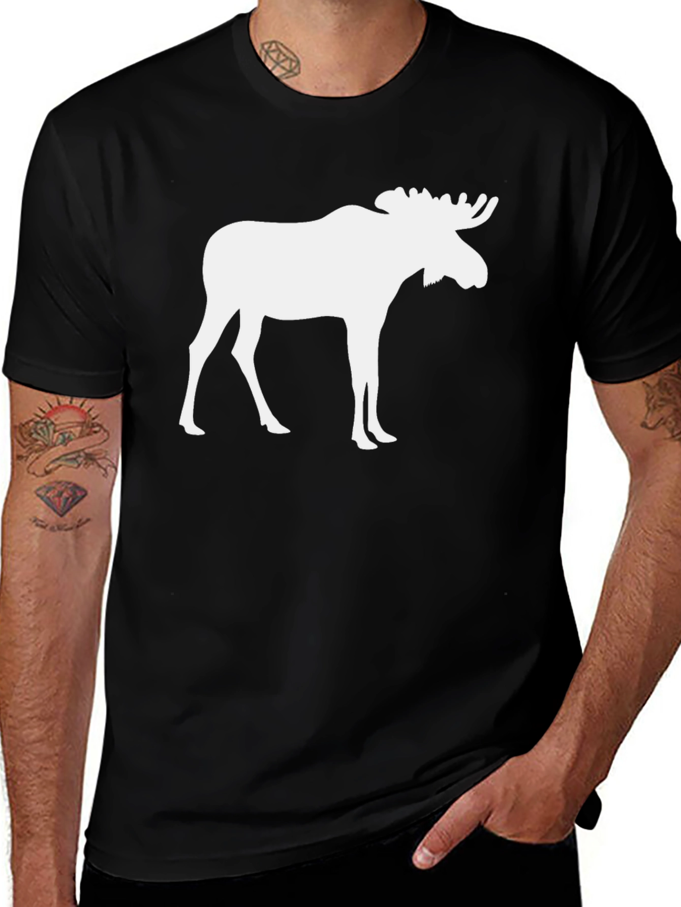 Variant 3 of Moose Silhouette Graphic T-Shirt