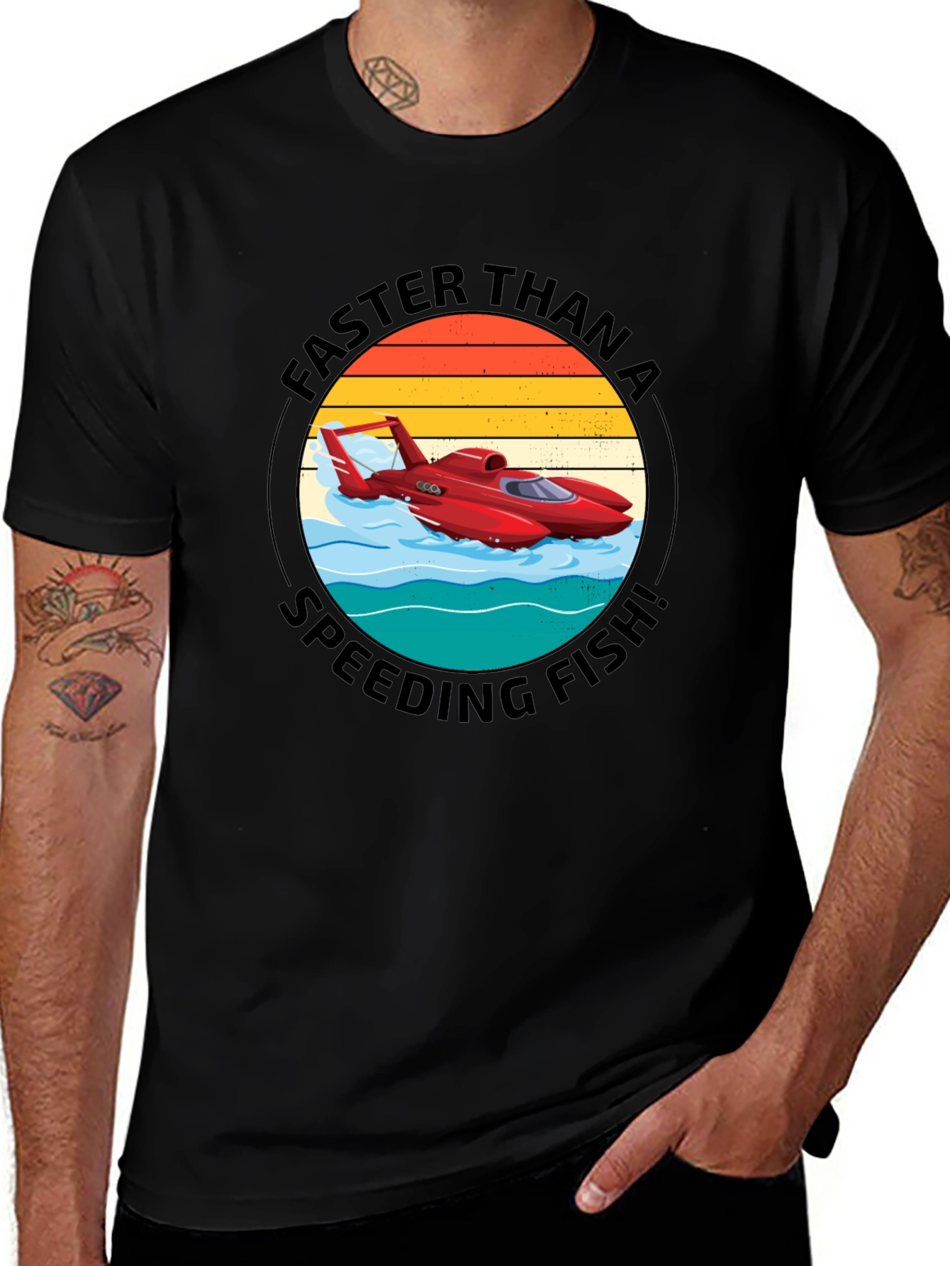 Variant 19 of Faster Than A Speeding Fish T-Shirt