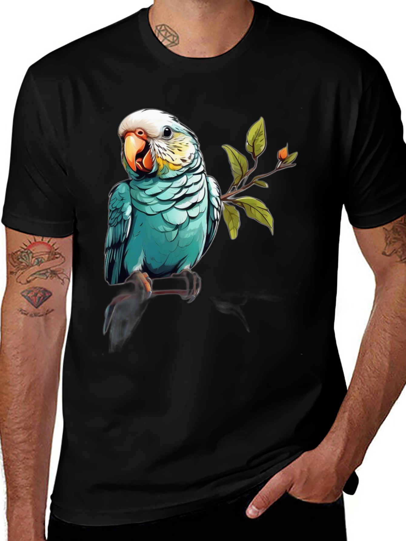 Variant 17 of Parrot Graphic Black T-Shirt