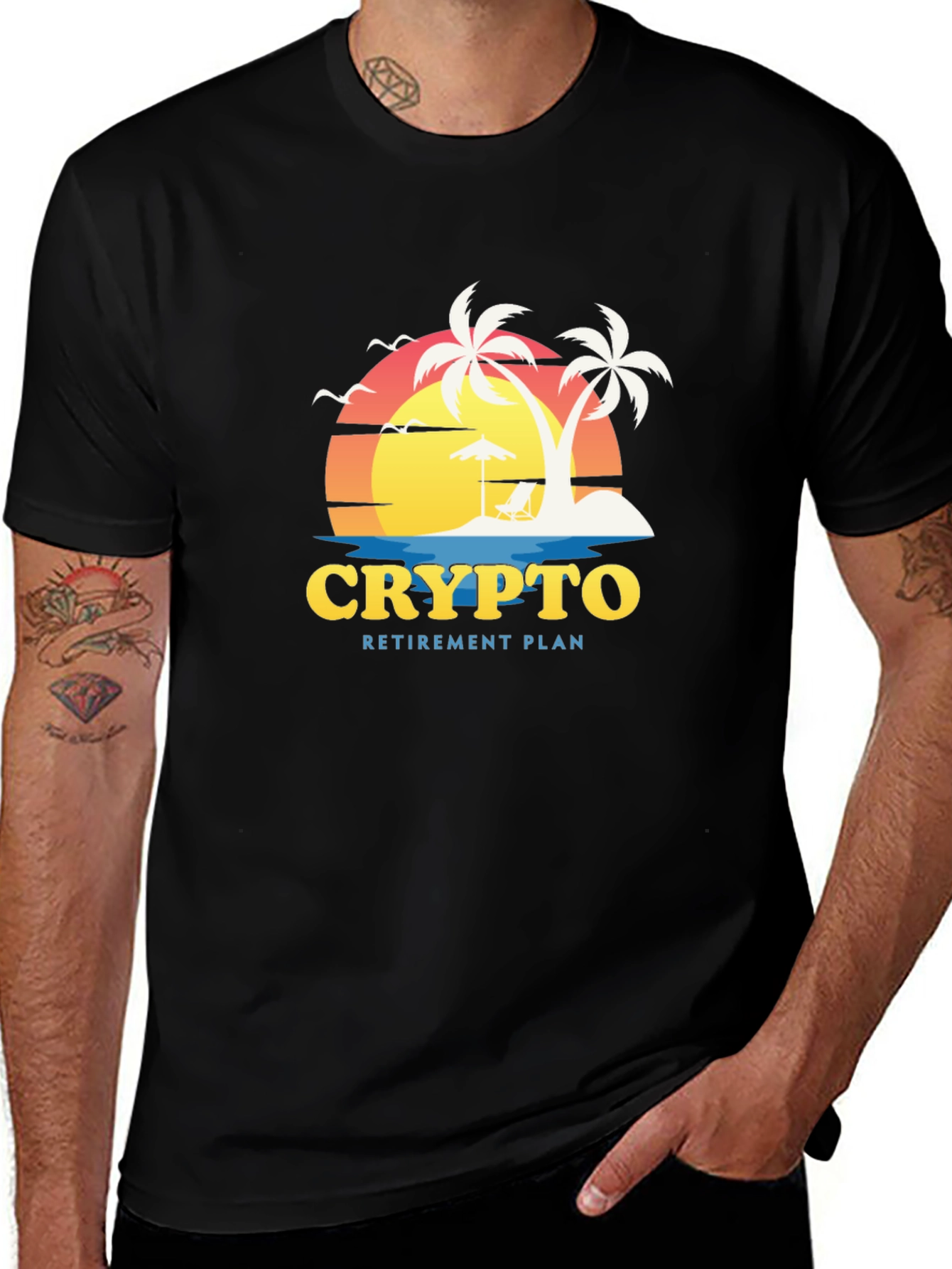 Variant 11 of Crypto Retirement Plan T-Shirt - Beach Design