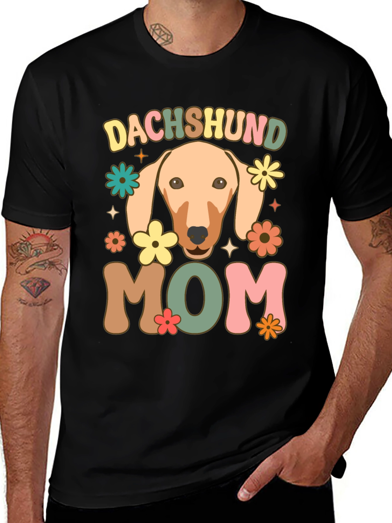 Variant 3 of Dachshund Mom T-Shirt Retro Style