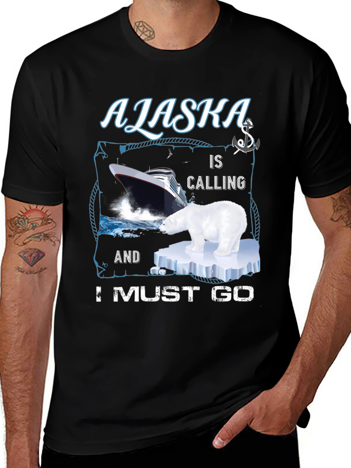 Alaska Cruise T-Shirt: Polar Bear, Ship, Adventure