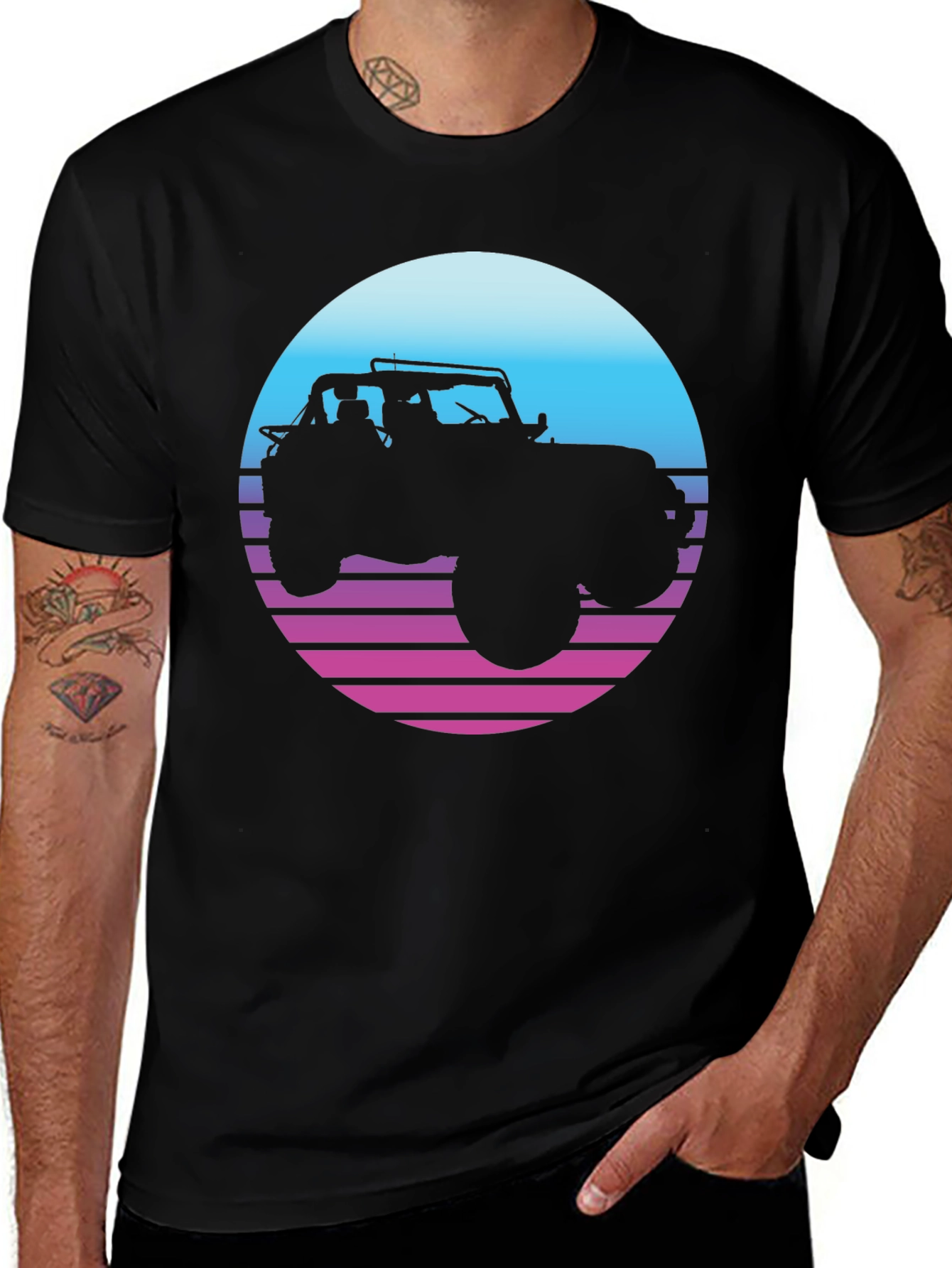Variant 29 of Retro Jeep T-Shirt - Sunset Graphic Tee