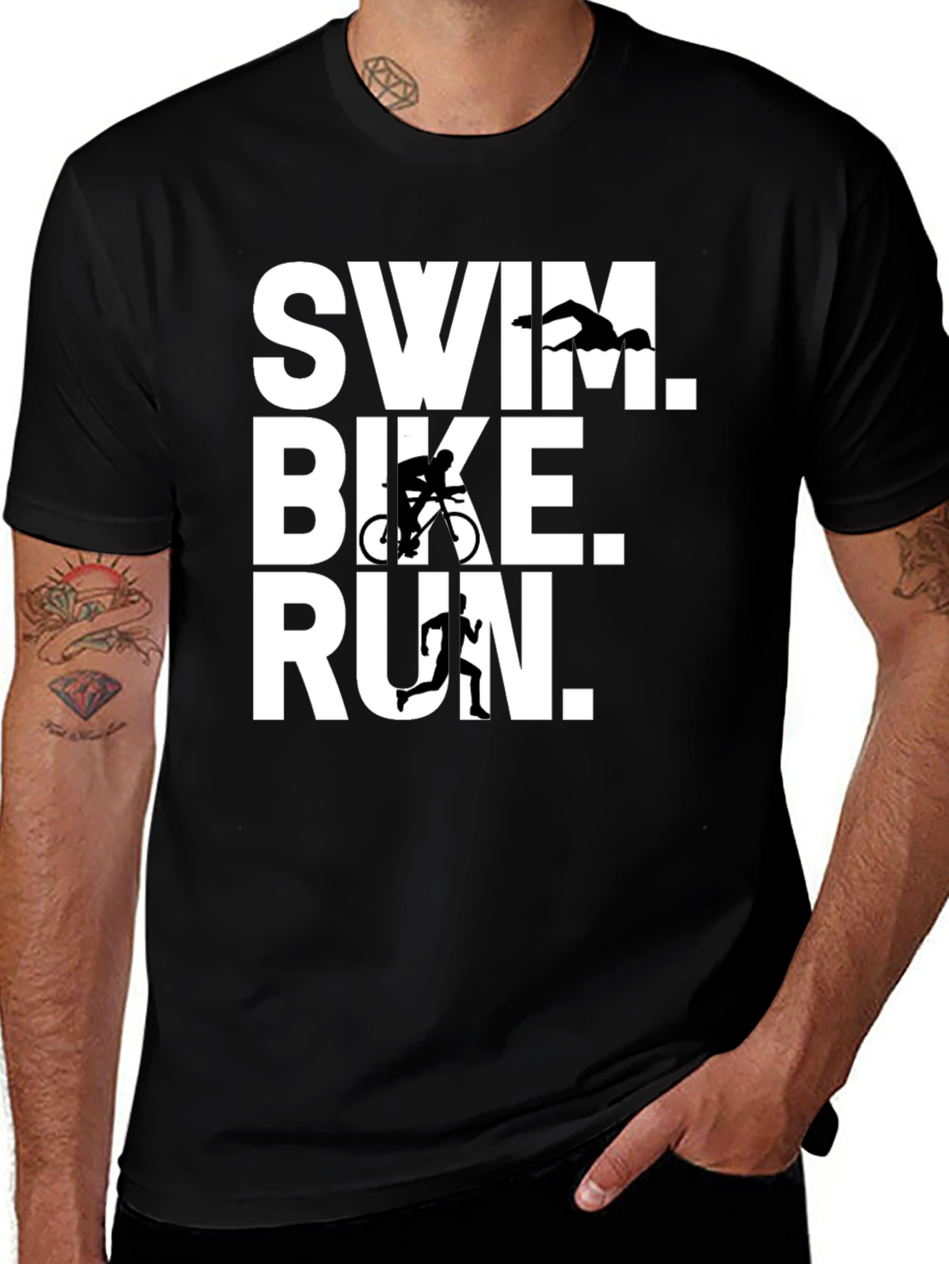 Variant 14 of Swim Bike Run Triathlon T-Shirt