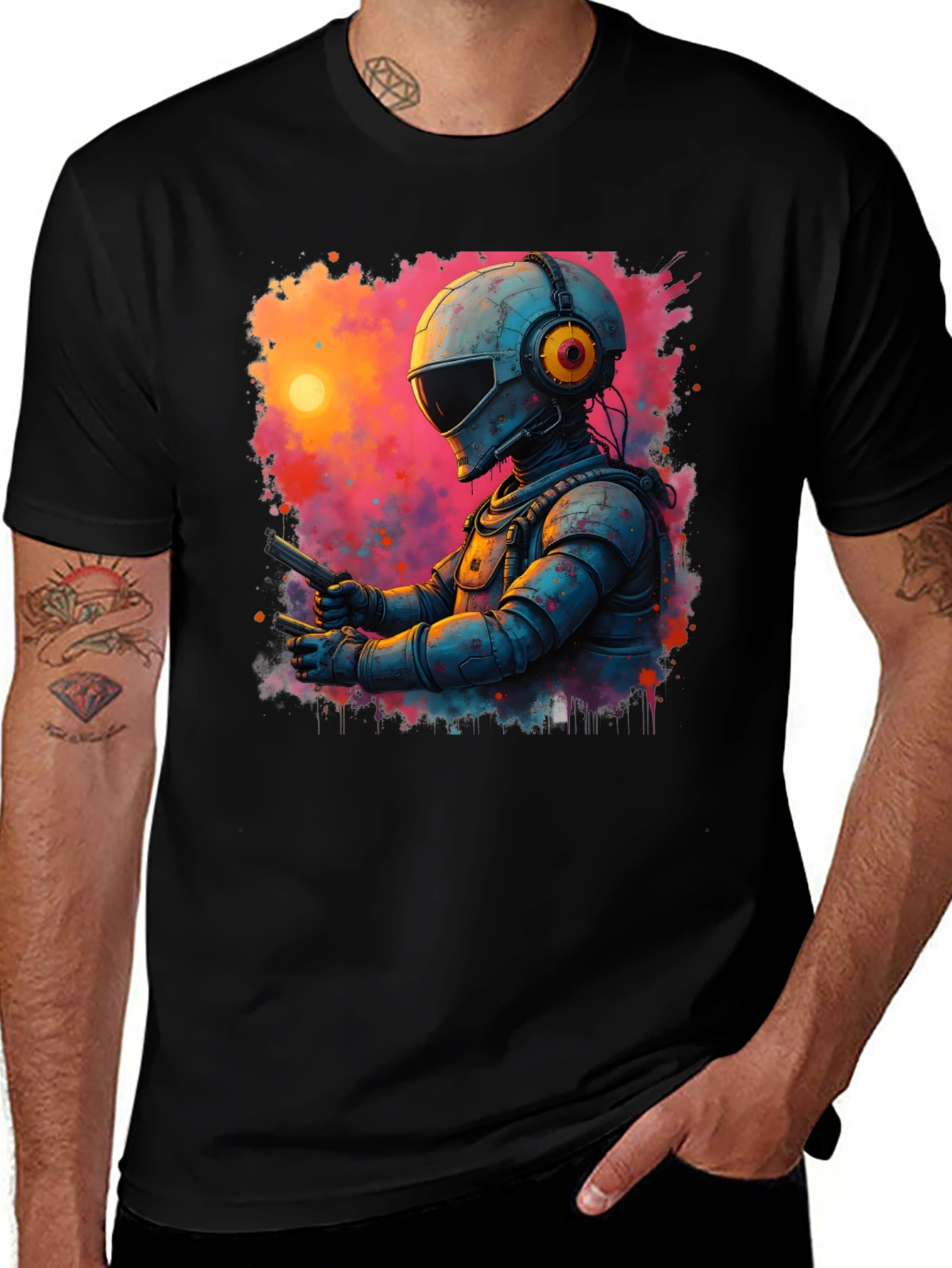 Variant 7 of Retro Sci-Fi Astronaut T-Shirt