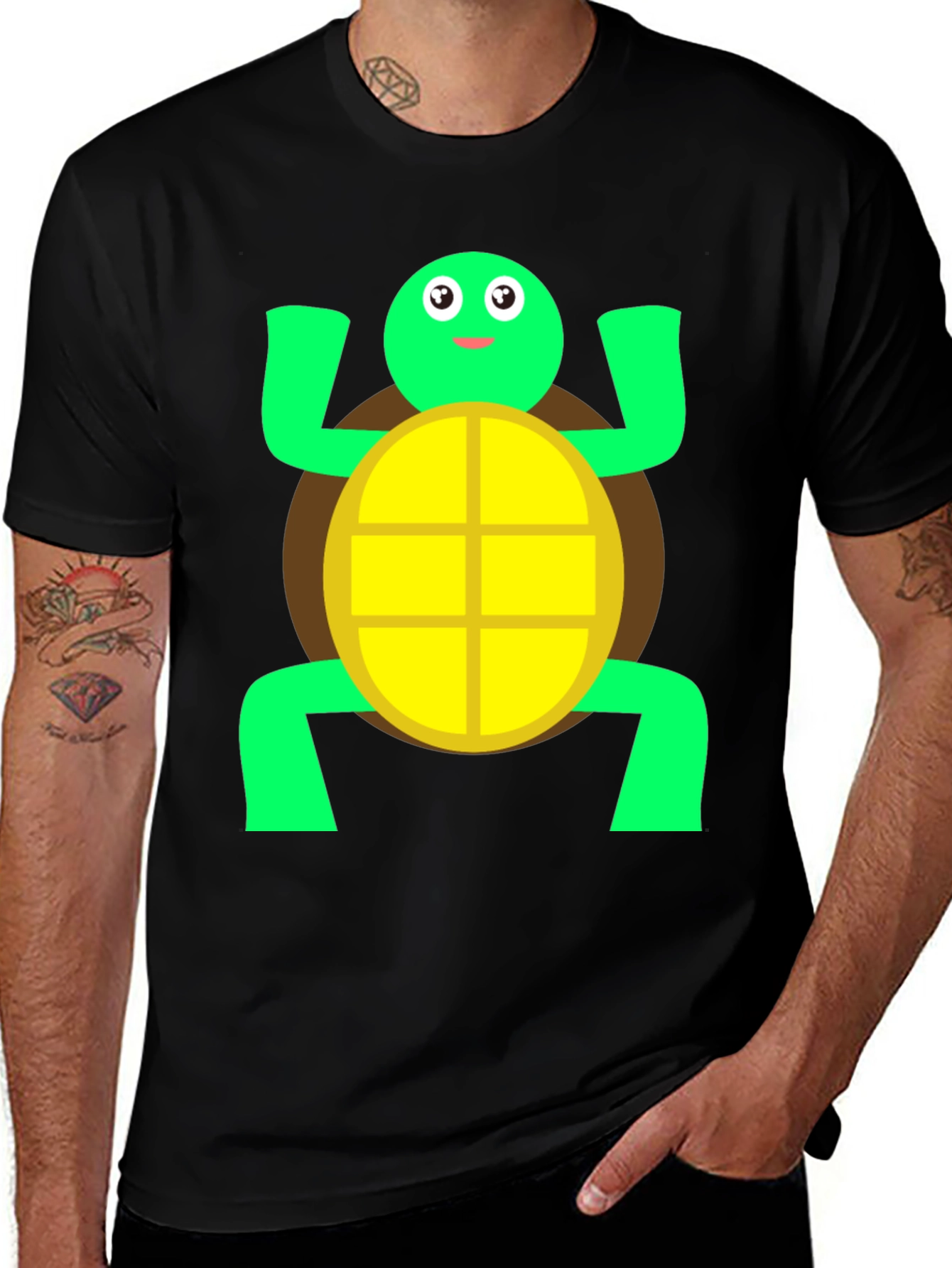 Variant 6 of Turtle Graphic Tee - Black