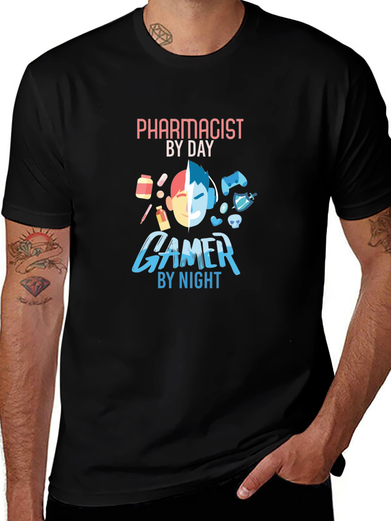 Variant 10 of Pharmacist By Day Gamer By Night T-Shirt