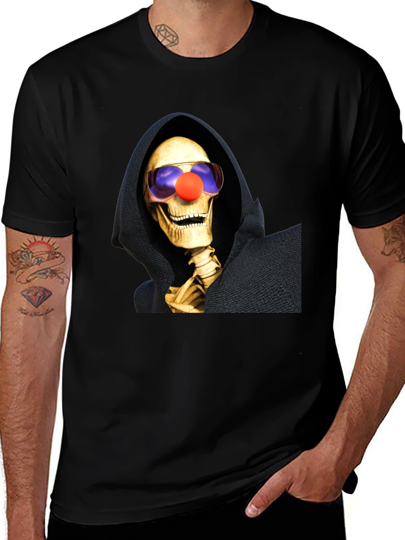Variant 26 of Clown Reaper T-Shirt: Humorous Grim Style