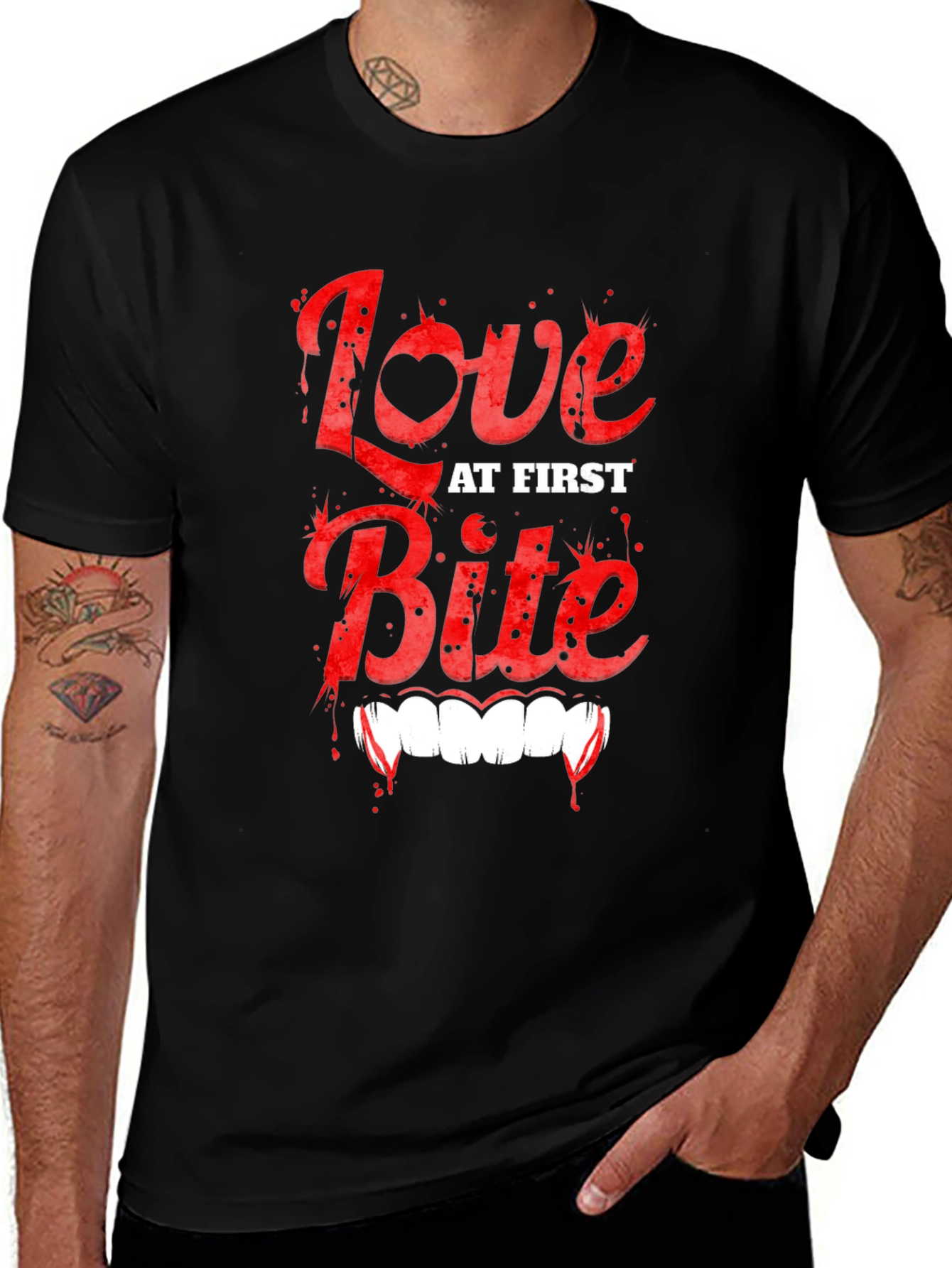 Variant 20 of Love at First Bite Graphic T-Shirt - Vampire Fang Tee