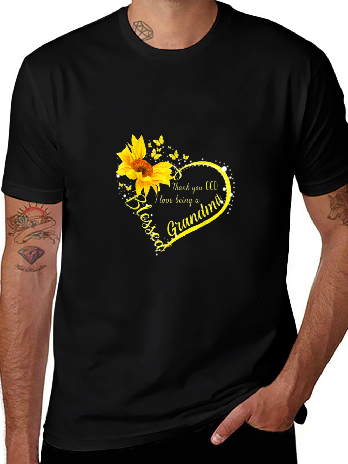 Variant 8 of Blessed Grandma Sunflower Heart Graphic T-Shirt
