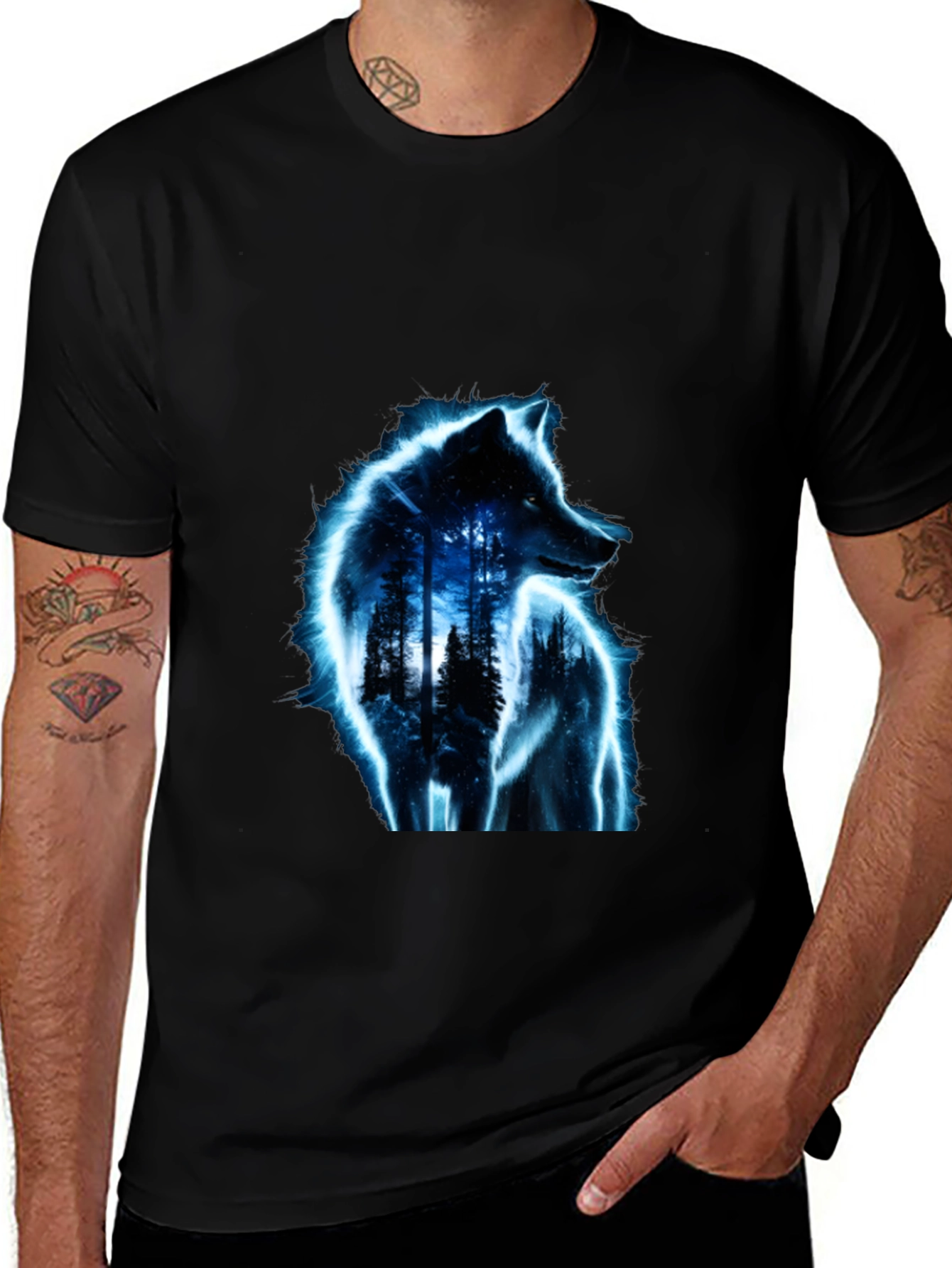 Variant 2 of Wolf Forest Graphic T-Shirt - Stylish & Unique Design