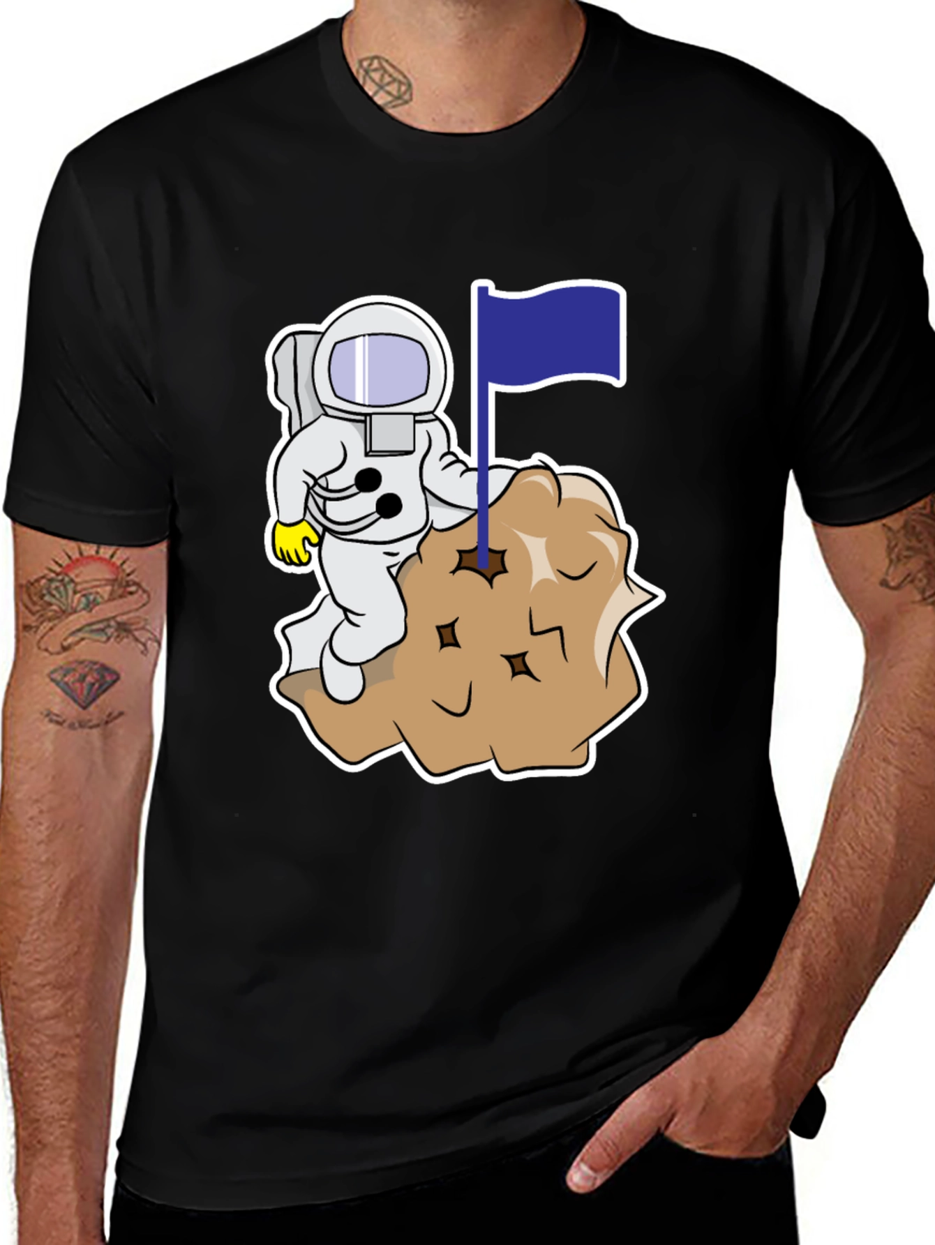 Variant 18 of Astronaut Flag Graphic T-Shirt - Space Explorer Tee