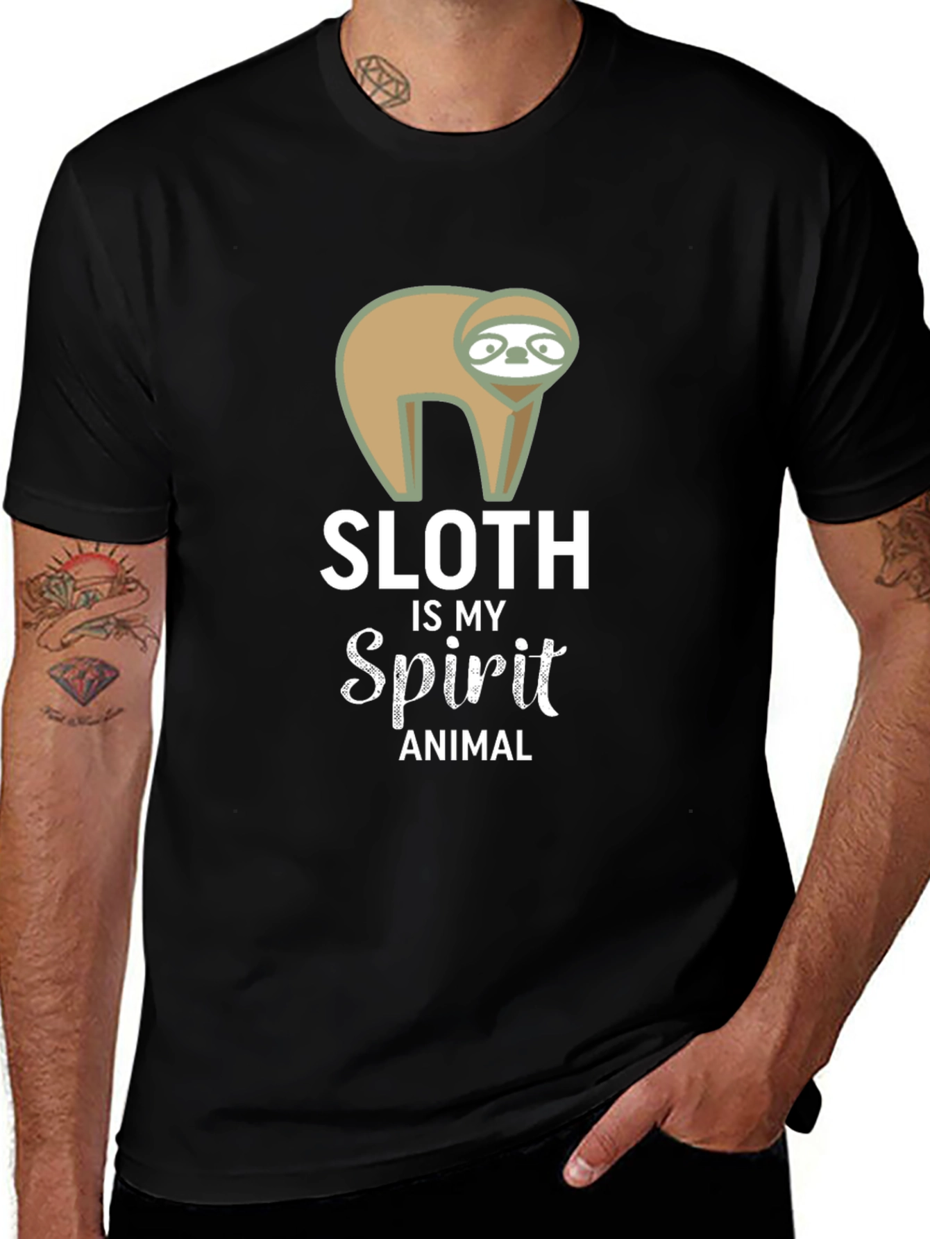 Variant 19 of Sloth Spirit Animal Black Graphic Tee