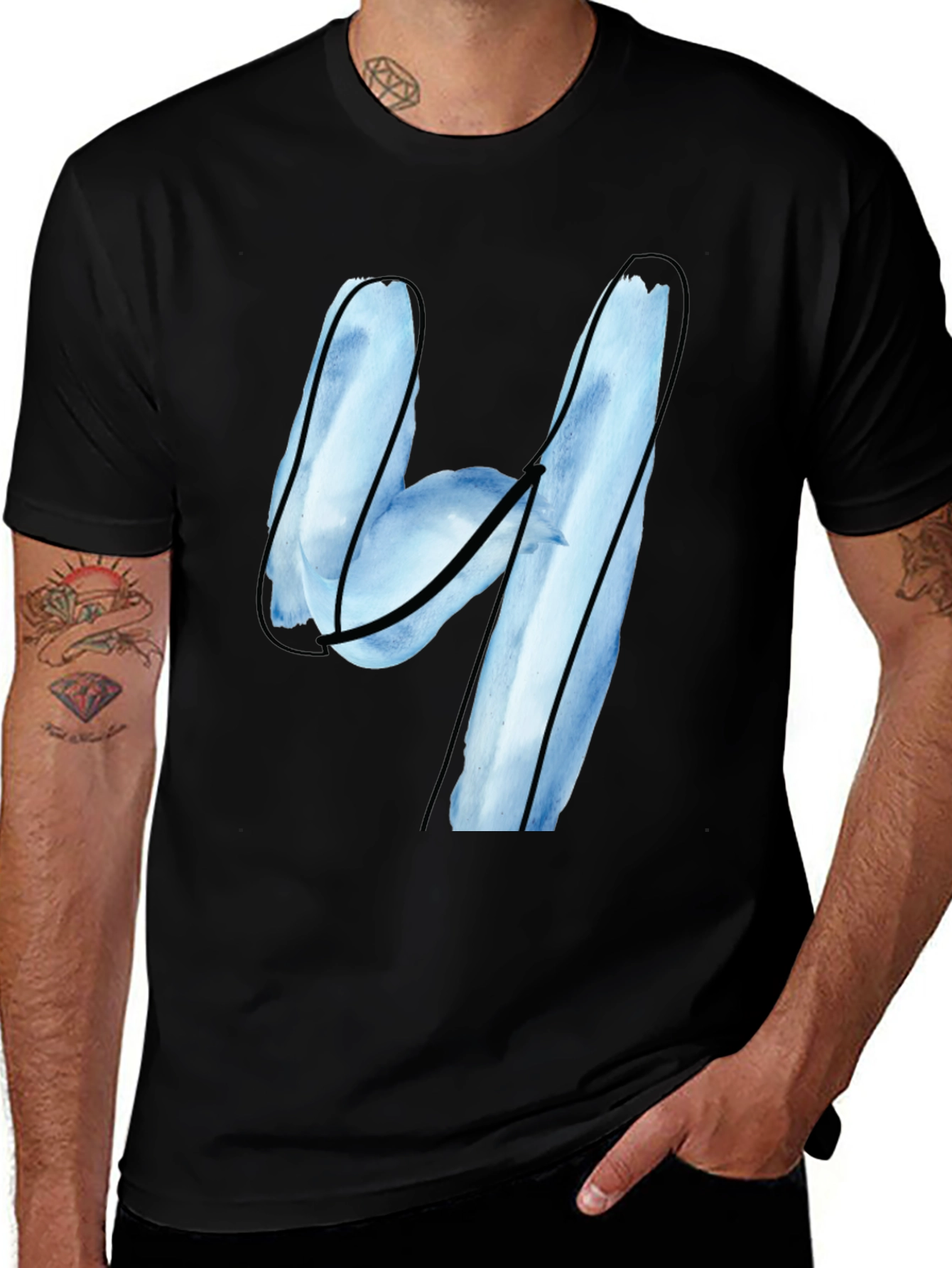 Variant 19 of Abstract Number Four Graphic T-Shirt