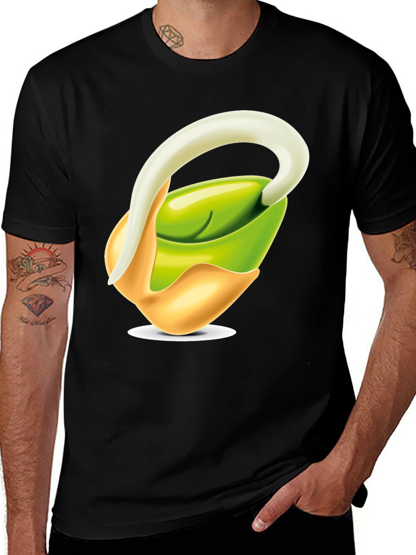 Variant 2 of Sprout Graphic T-Shirt - Black Cotton Blend