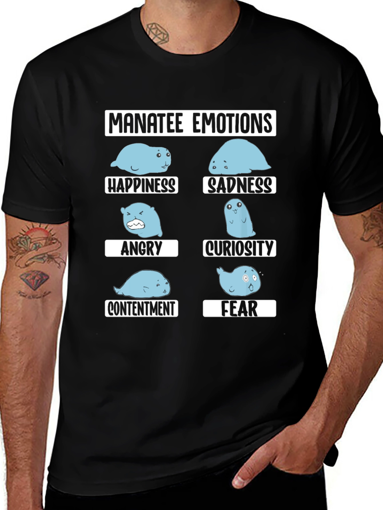 Variant 4 of Manatee Emotions Graphic Tee