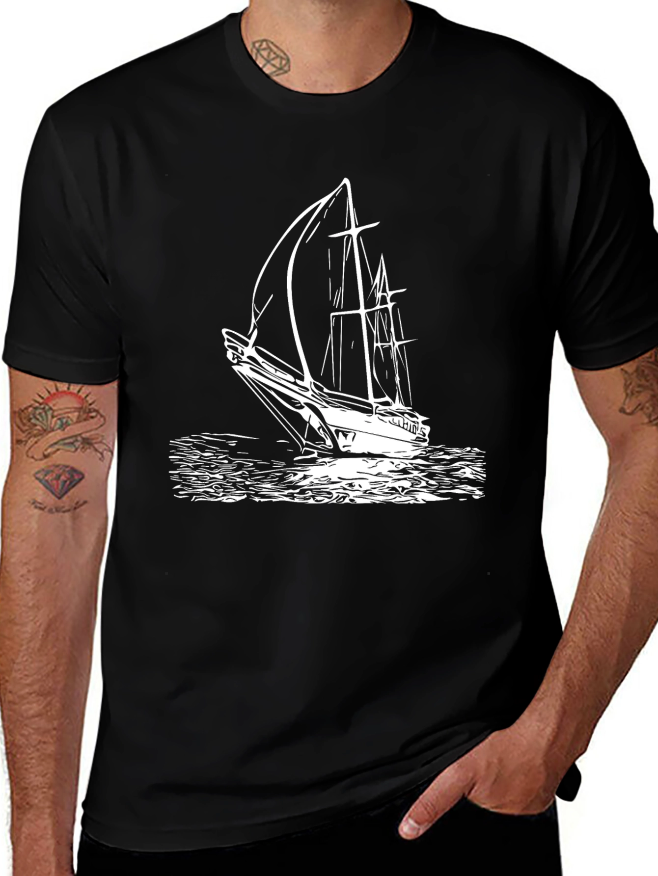 Variant 5 of Nautical Sailboat Graphic Tee