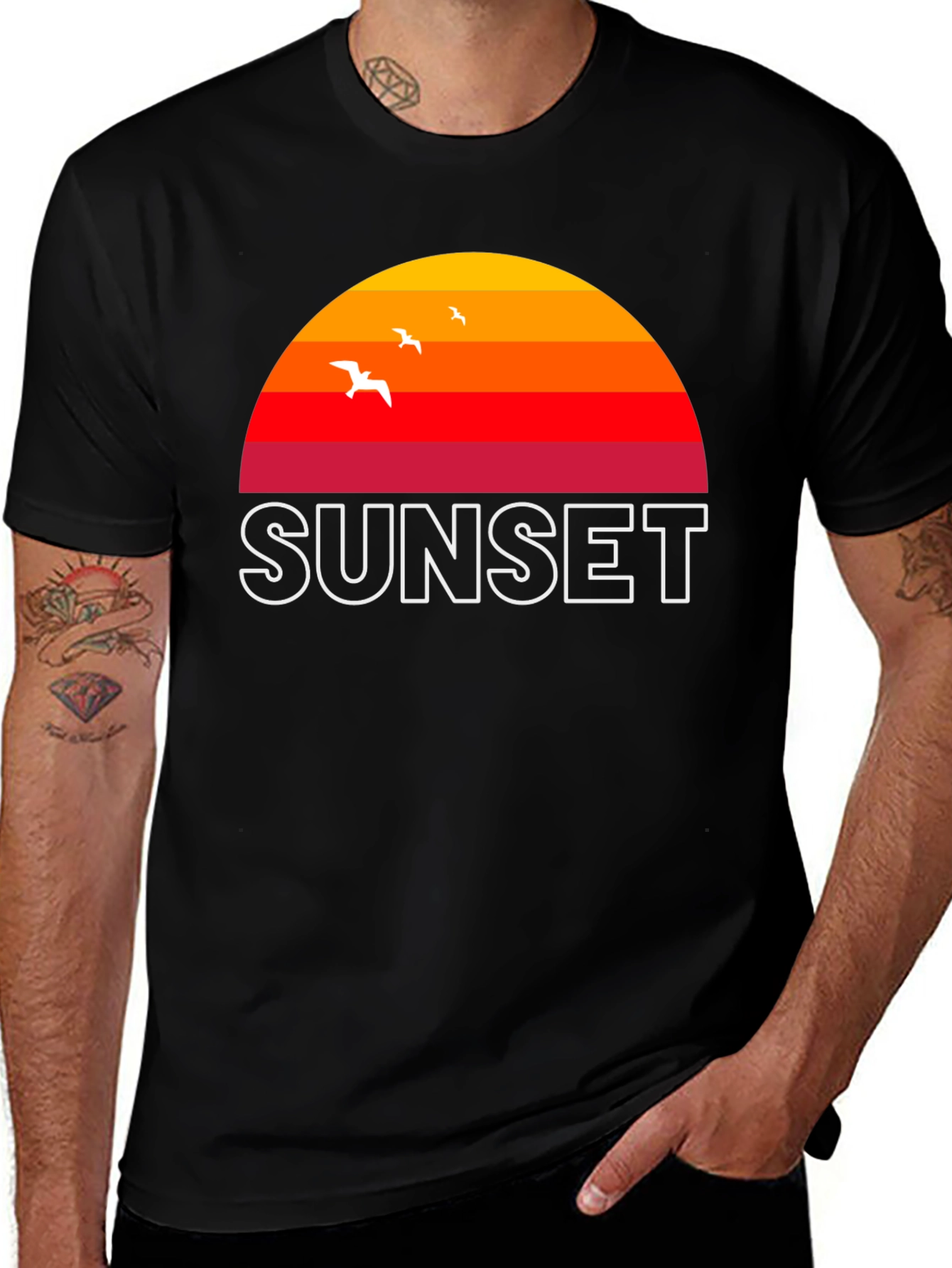 Variant 13 of Sunset Graphic T-Shirt - Retro Style Tee
