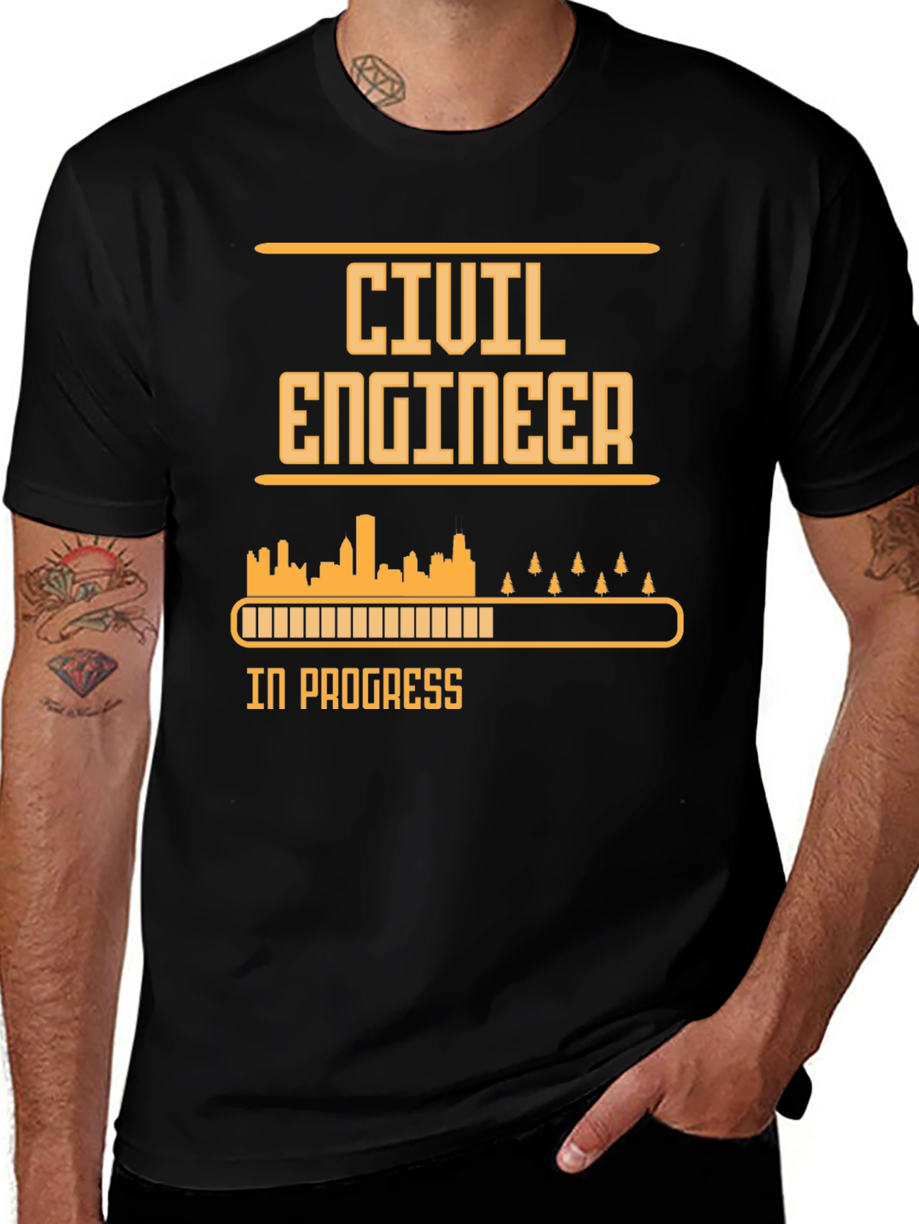 Variant 20 of Civil Engineer In Progress T-Shirt - Black