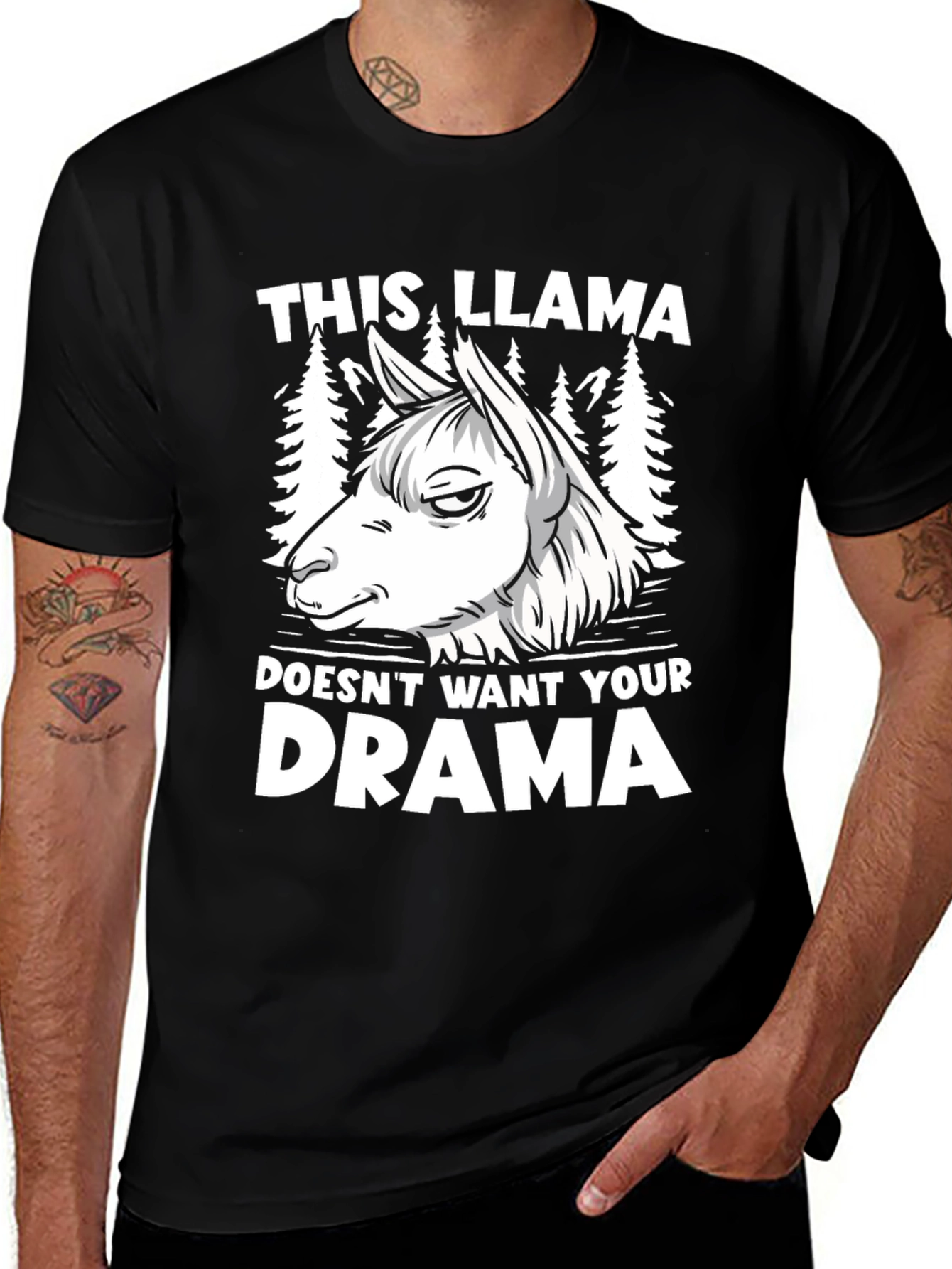 Variant 13 of This Llama Doesn't Want Your Drama Graphic Tee