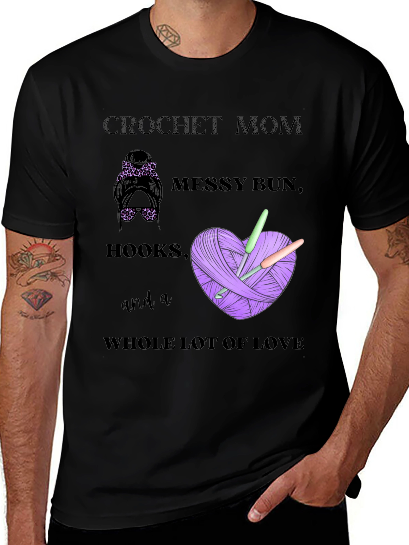 Crochet Mom Messy Bun T-Shirt