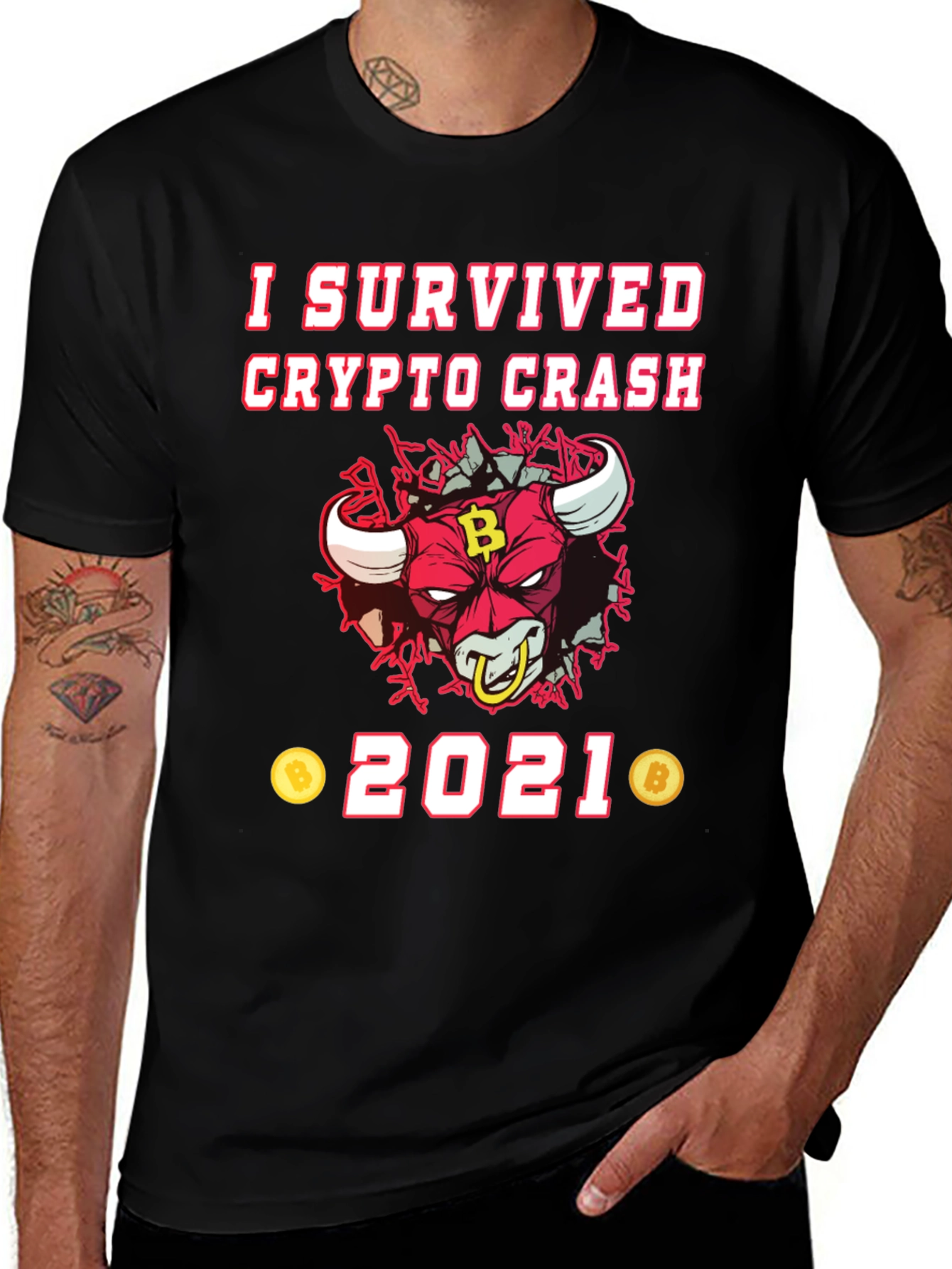 Variant 11 of I Survived Crypto Crash 2021 T-Shirt