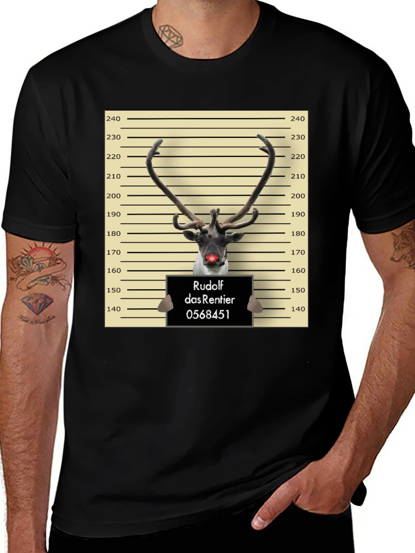 Rudolph's Mugshot Christmas T-Shirt
