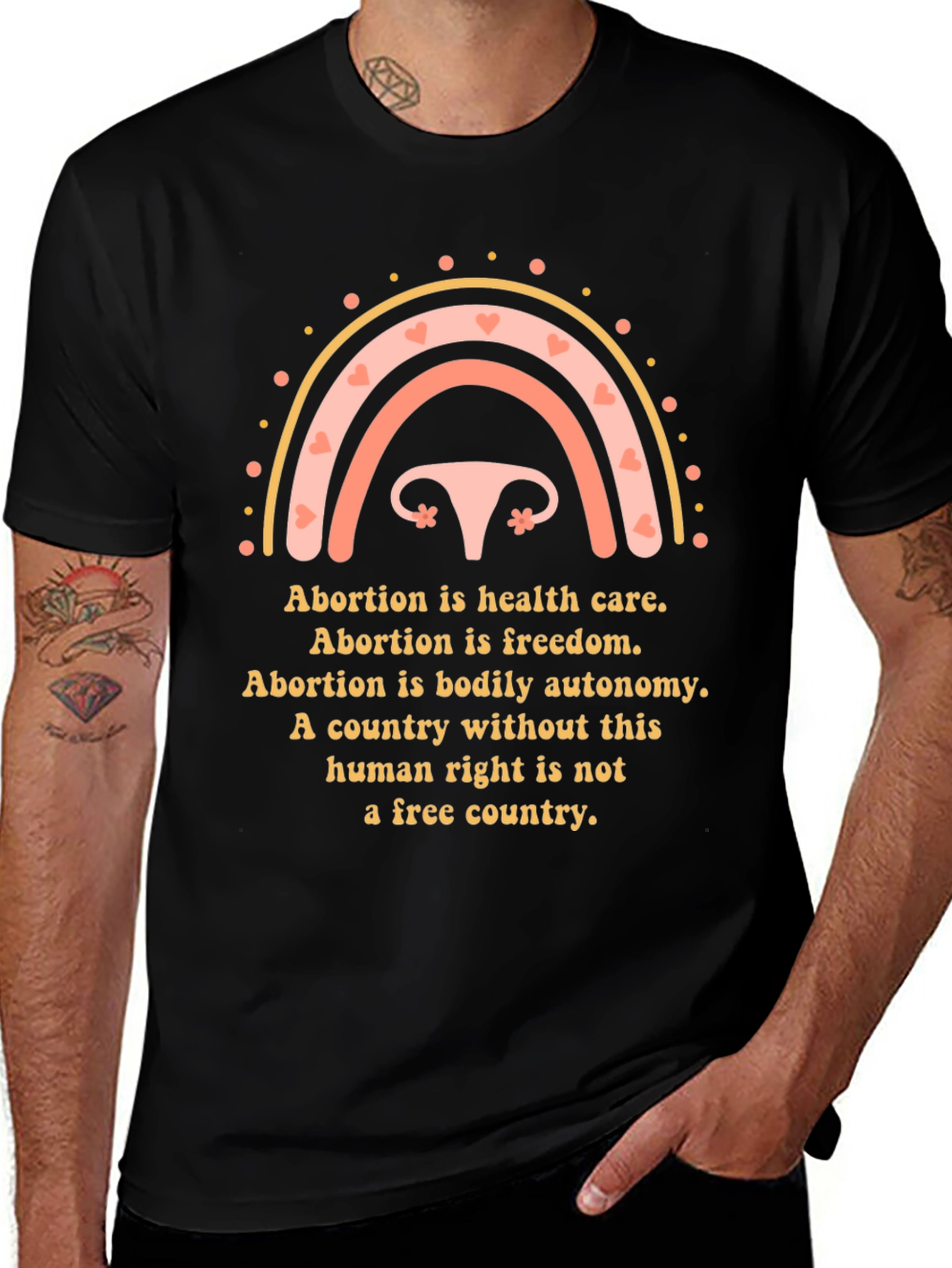 Variant 18 of Pro-Choice Uterus Rainbow Graphic Tee