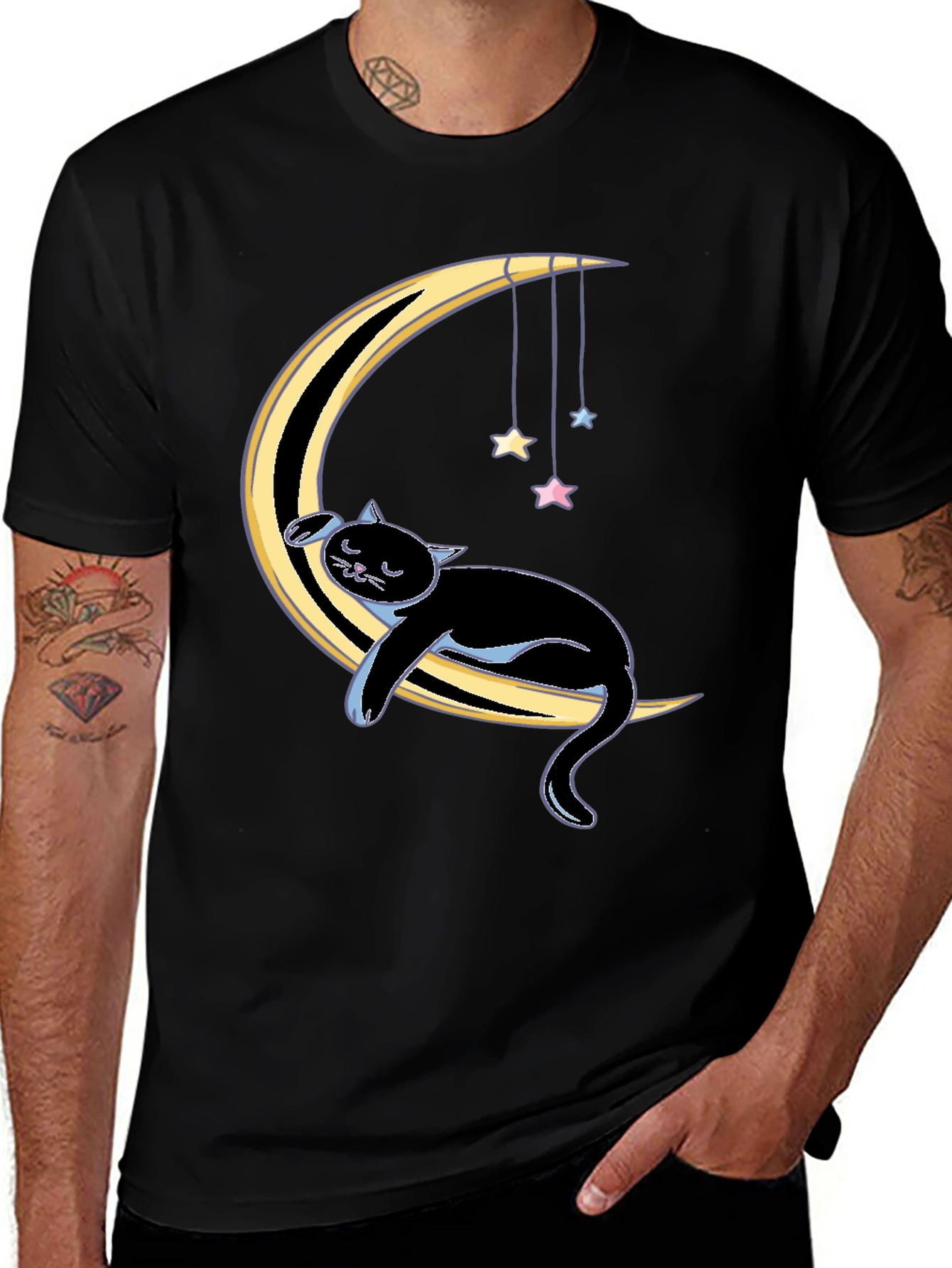 Variant 16 of Dreamy Cat Moon Graphic Tee