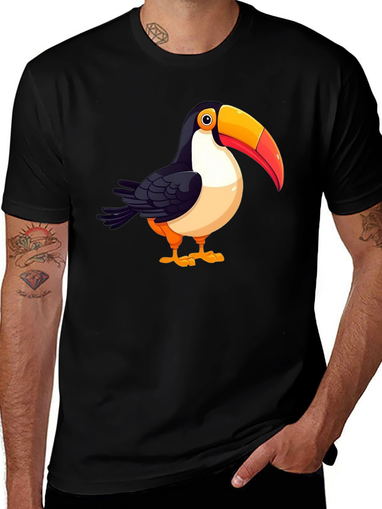 Variant 9 of Toucan Graphic Print Black T-Shirt