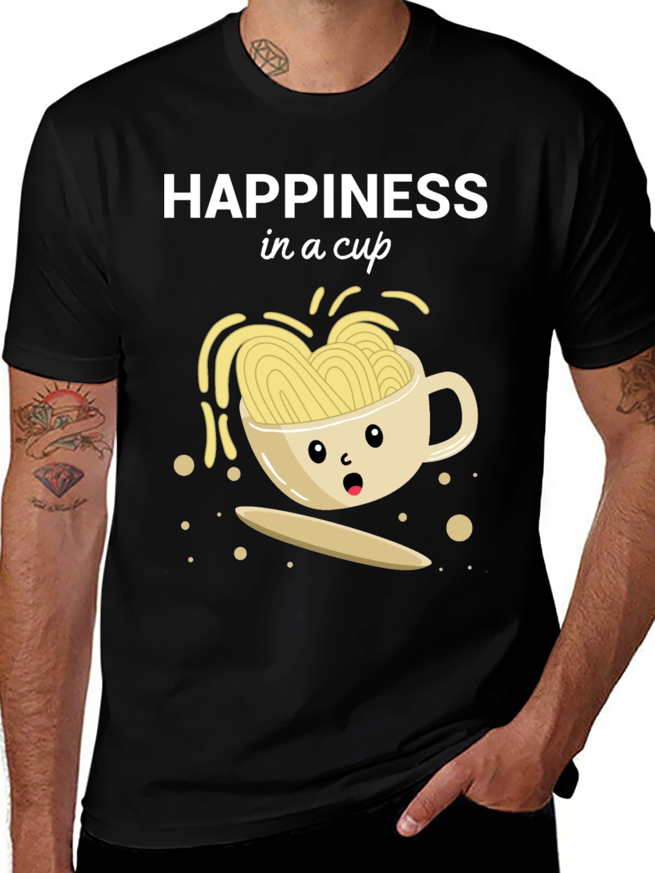 Variant 16 of Happiness in a Cup Graphic T-Shirt - Unique Cute Design