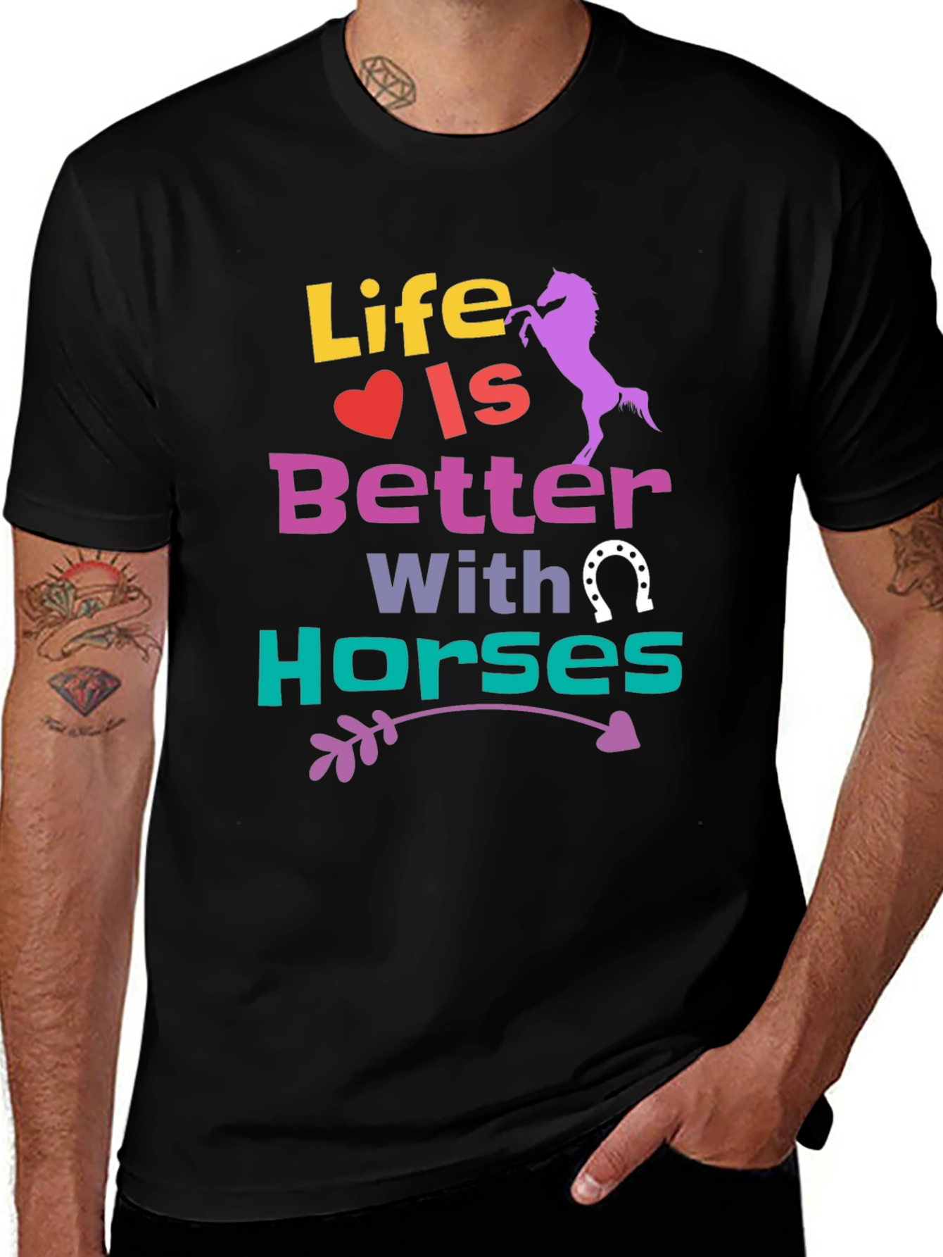 Variant 30 of Life is Better with Horses T-Shirt - Equestrian Tee
