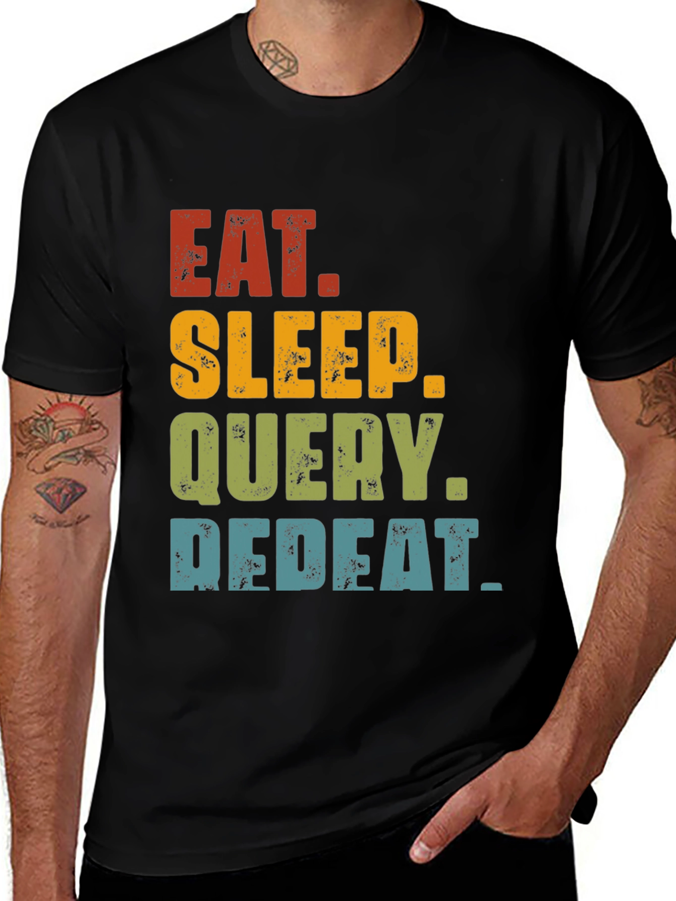 Variant 17 of Eat Sleep Query Repeat T-Shirt - Programmer Gift