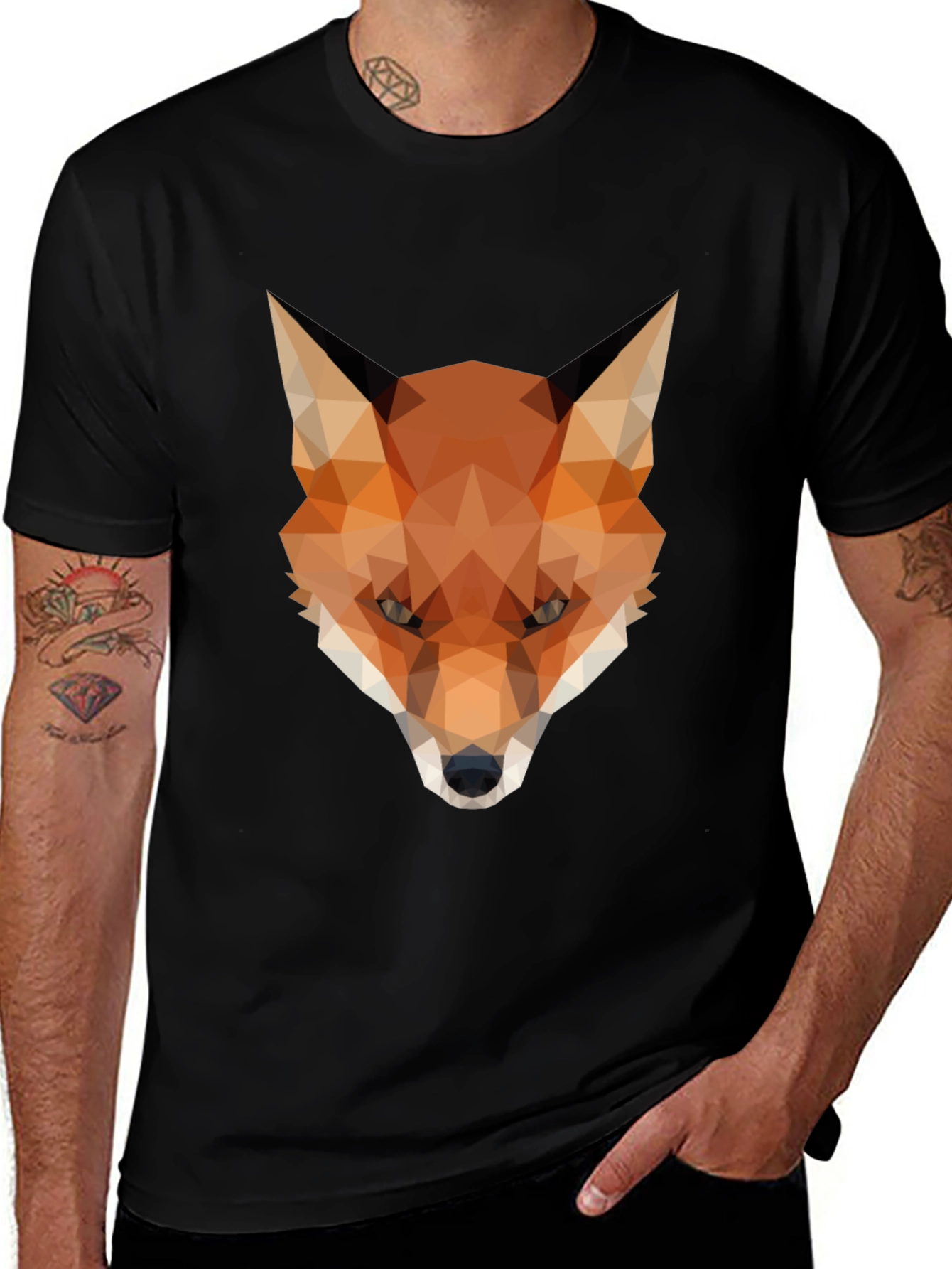 Variant 23 of Geometric Fox T-Shirt - Modern Graphic Tee