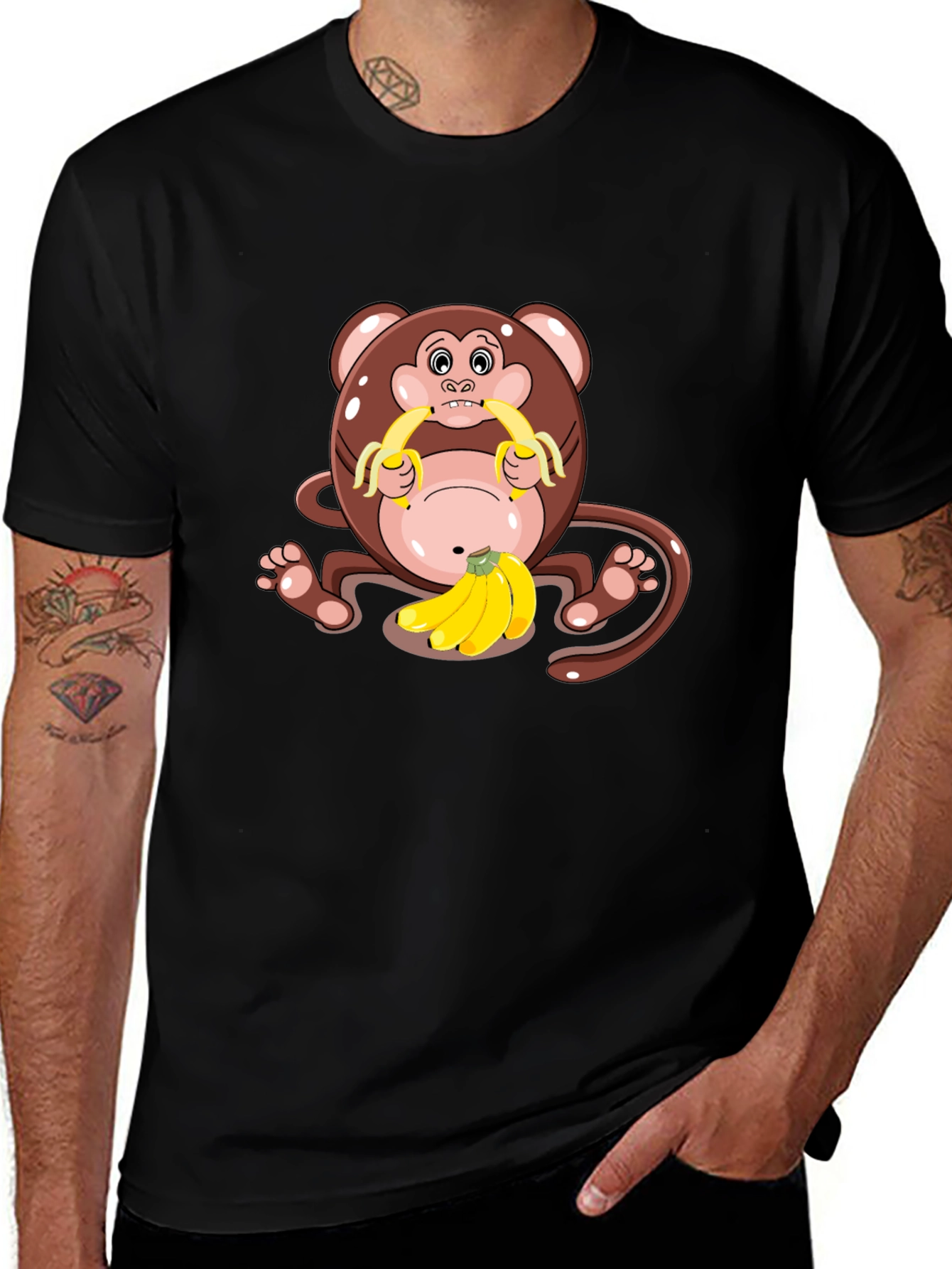 Variant 26 of Monkey Banana Graphic Tee - Unique Fun Design