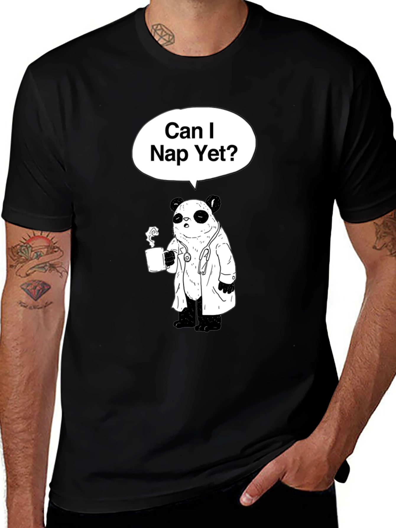 Variant 5 of Can I Nap Yet? Panda Doctor T-Shirt