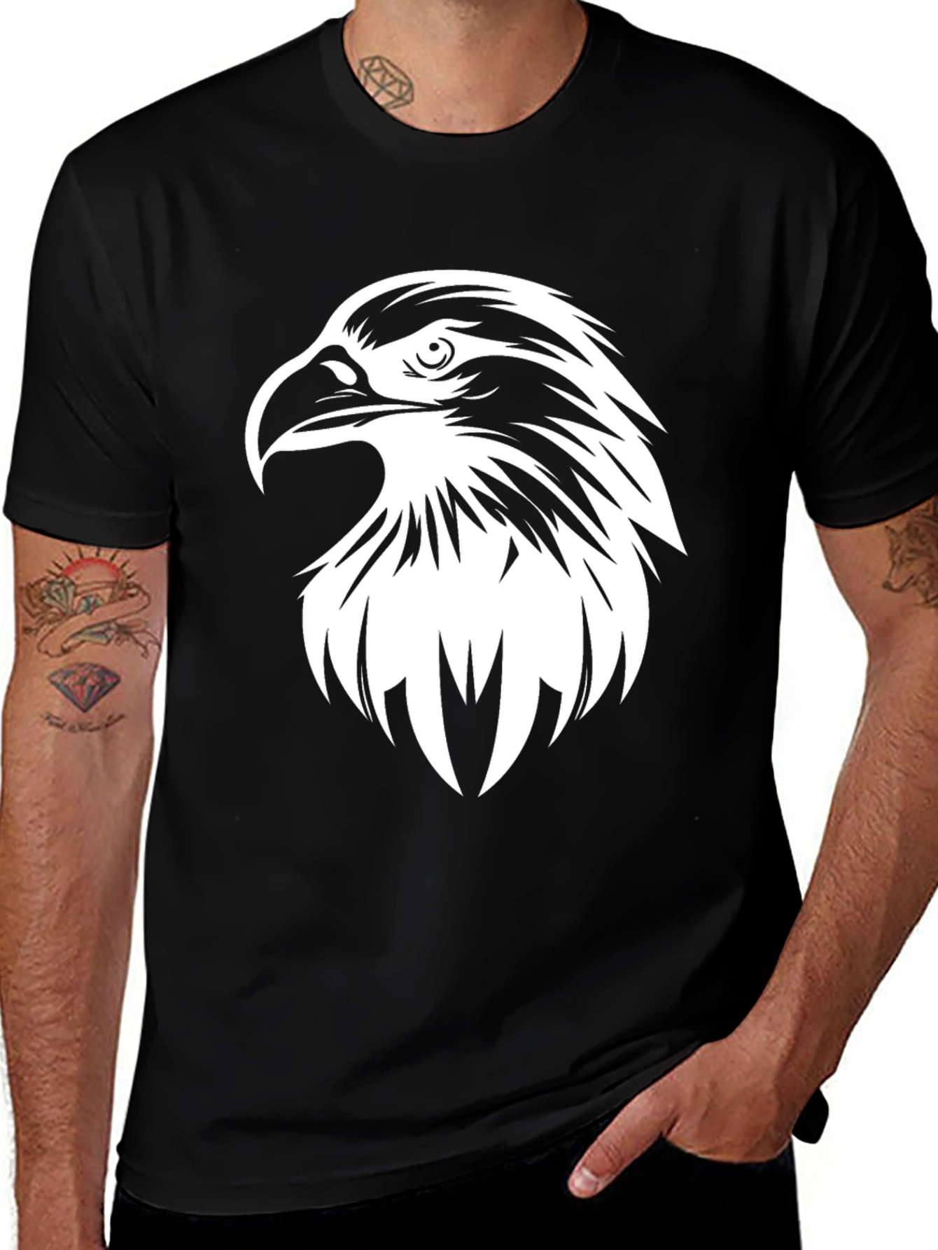 Variant 6 of Men's Black Eagle Graphic Tee