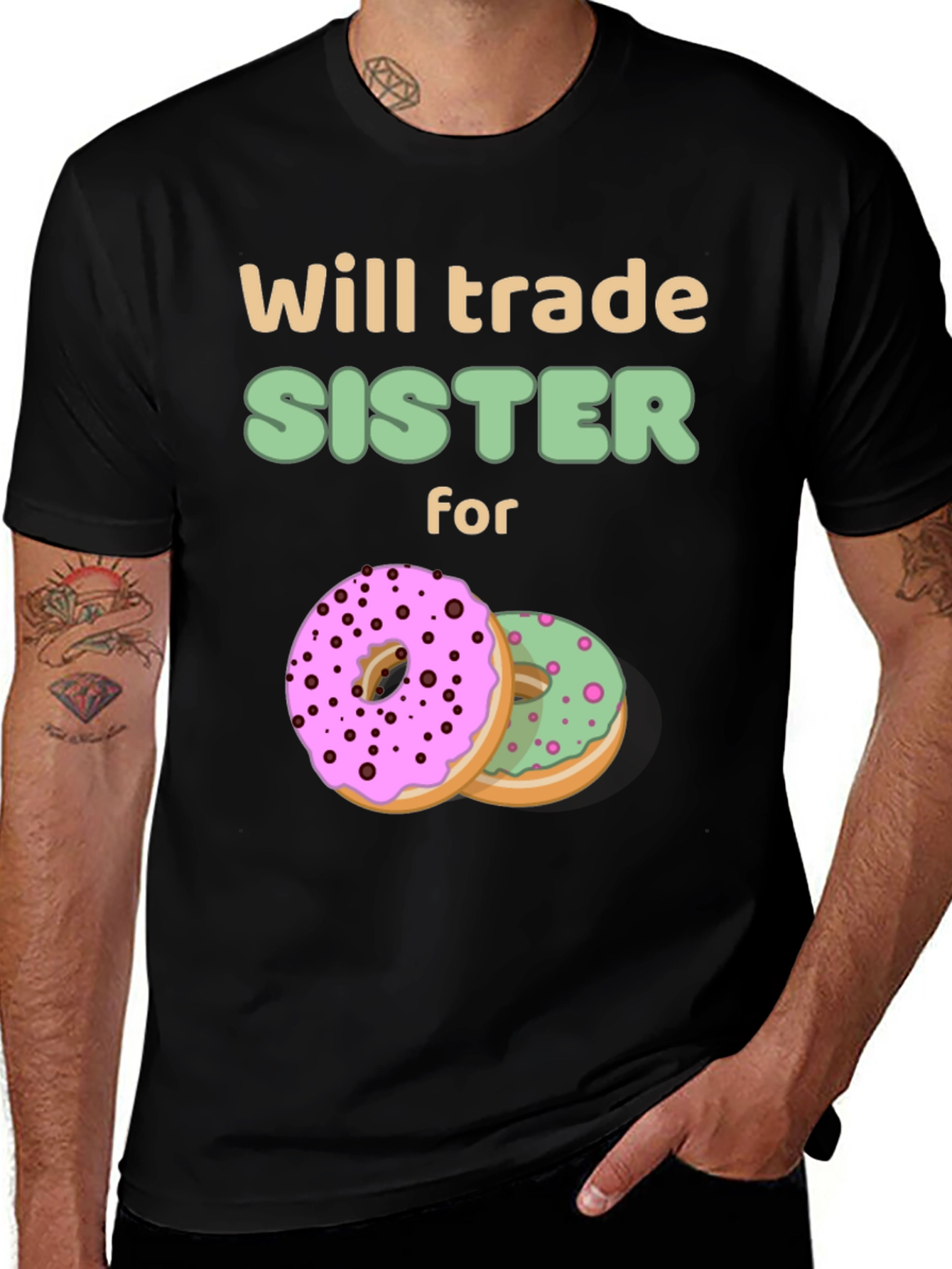 Variant 14 of Will Trade Sister for Donuts Graphic Tee
