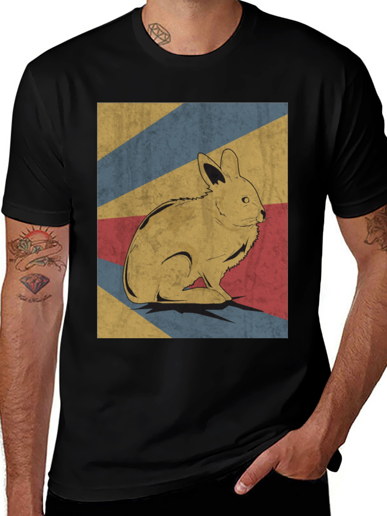Variant 29 of Retro Rabbit Graphic Tee - Vintage Style
