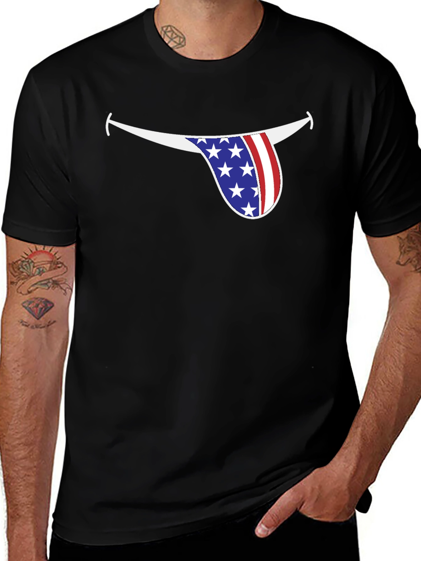 Variant 11 of American Flag Tongue Graphic Tee