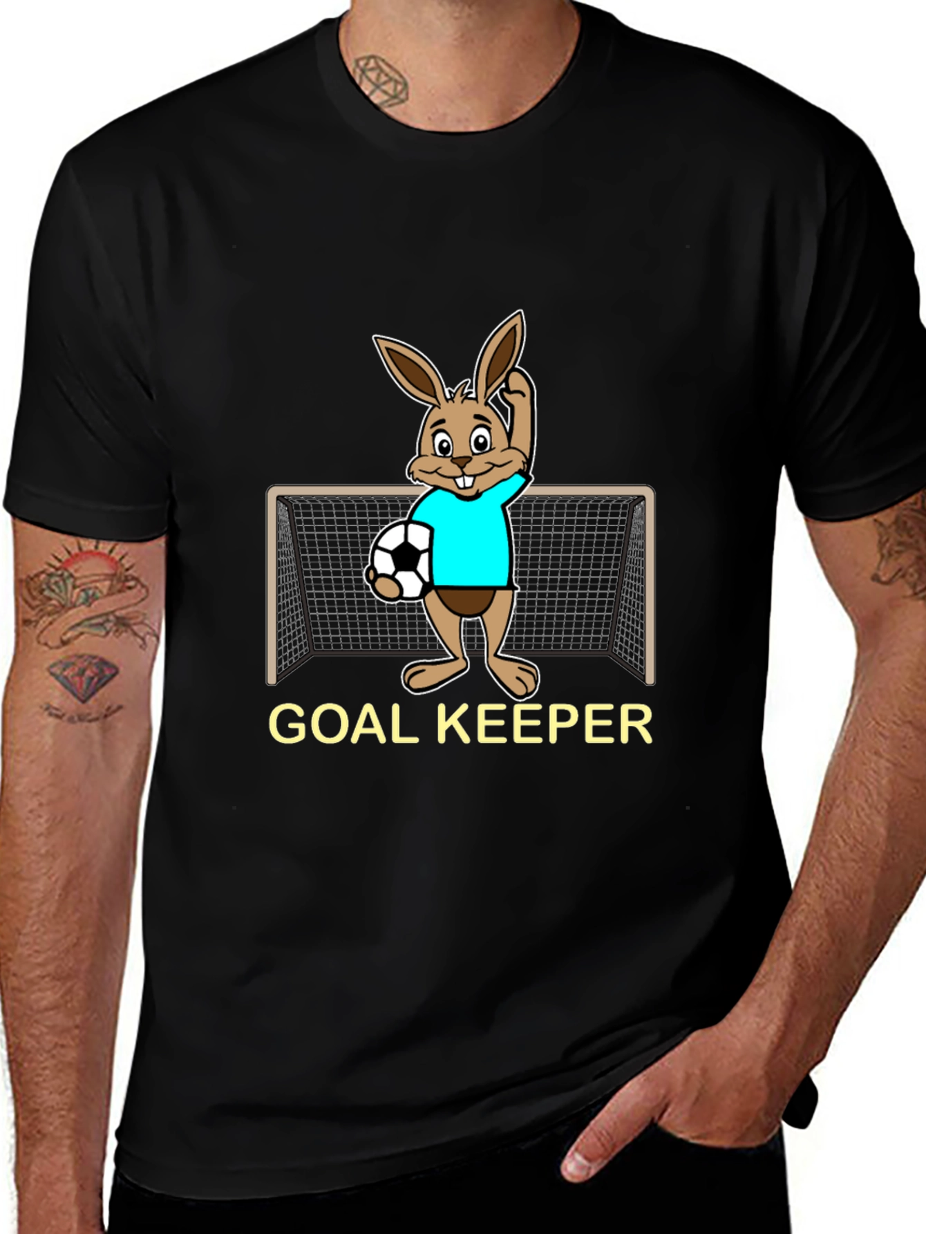 Variant 27 of Funny Goalkeeper T-Shirt - Bunny Soccer Player