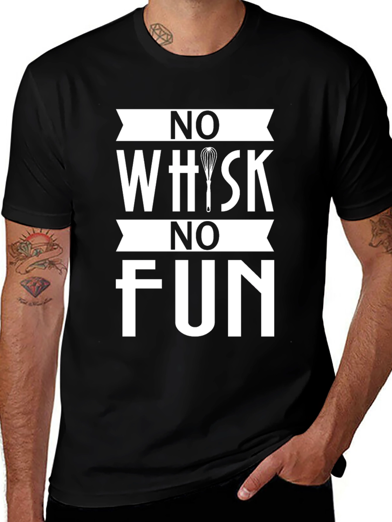 No Whisk No Fun Black T-Shirt